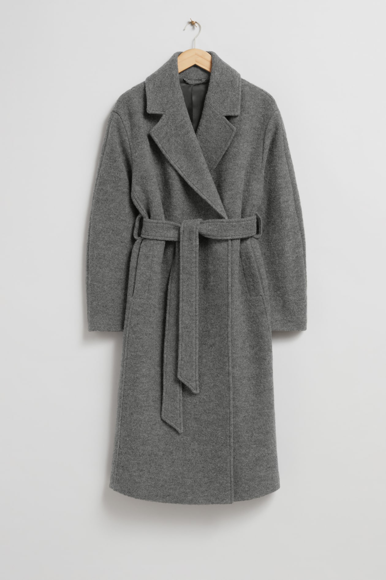 Wollmantel Kurzmantel Grau Damen Mit GÃ¼rtel Cos Mantel Coat