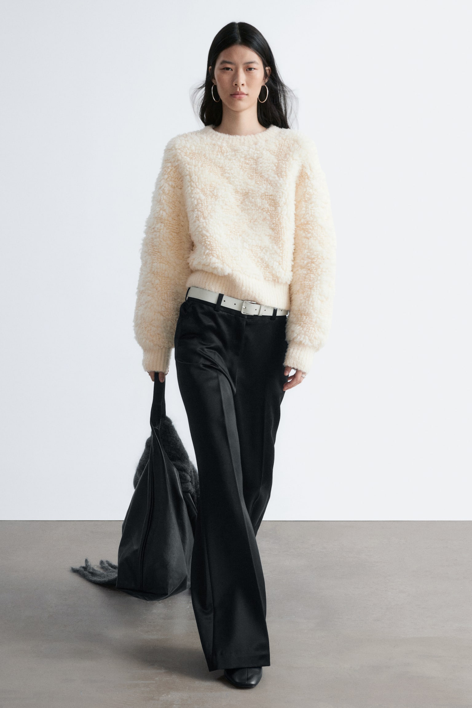 Strickpullover aus Wollfloor - Creme - 3