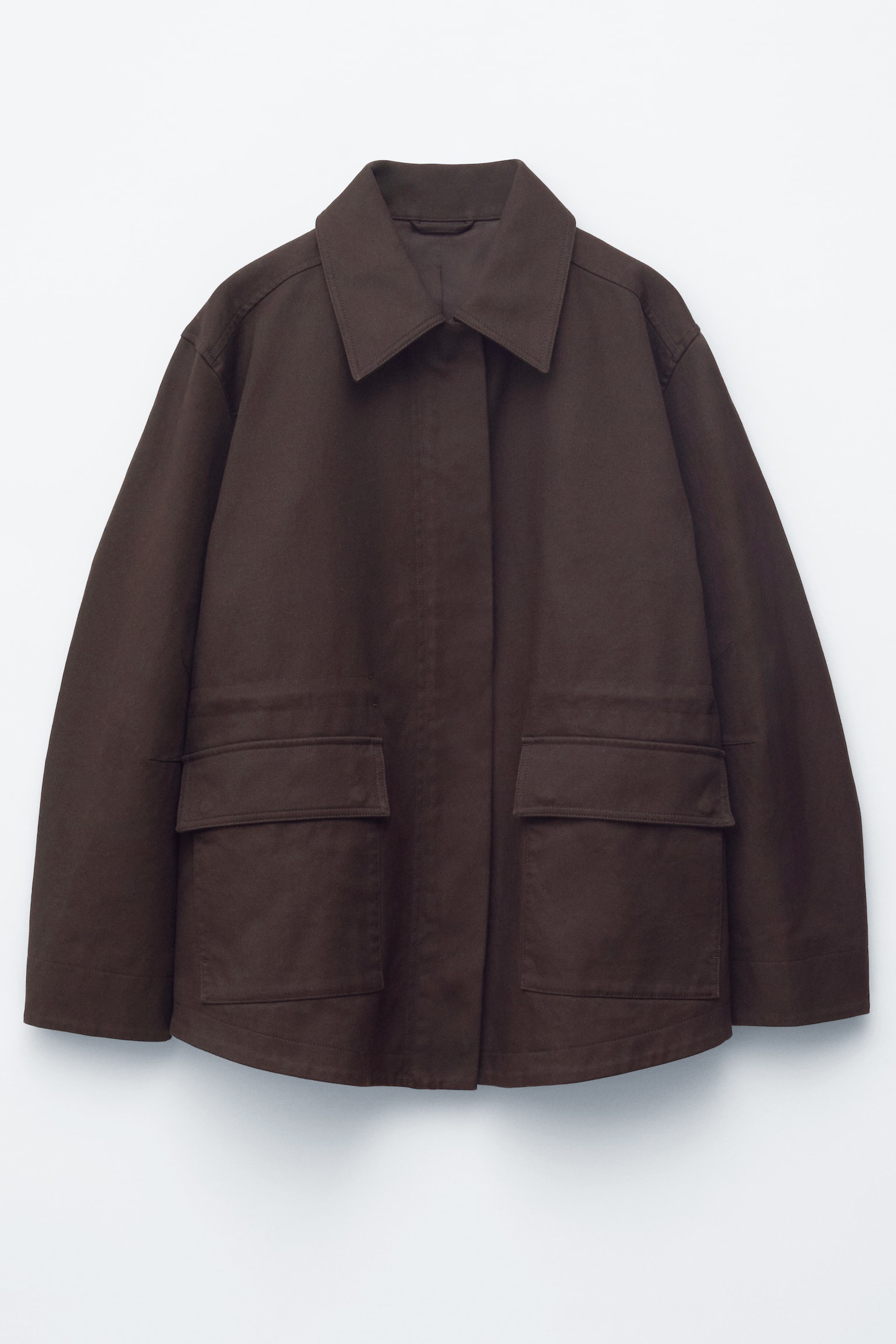 Oversized utility jack met trekkoord - Dark Brown/Mosterdgeel/Kakigroen - 6