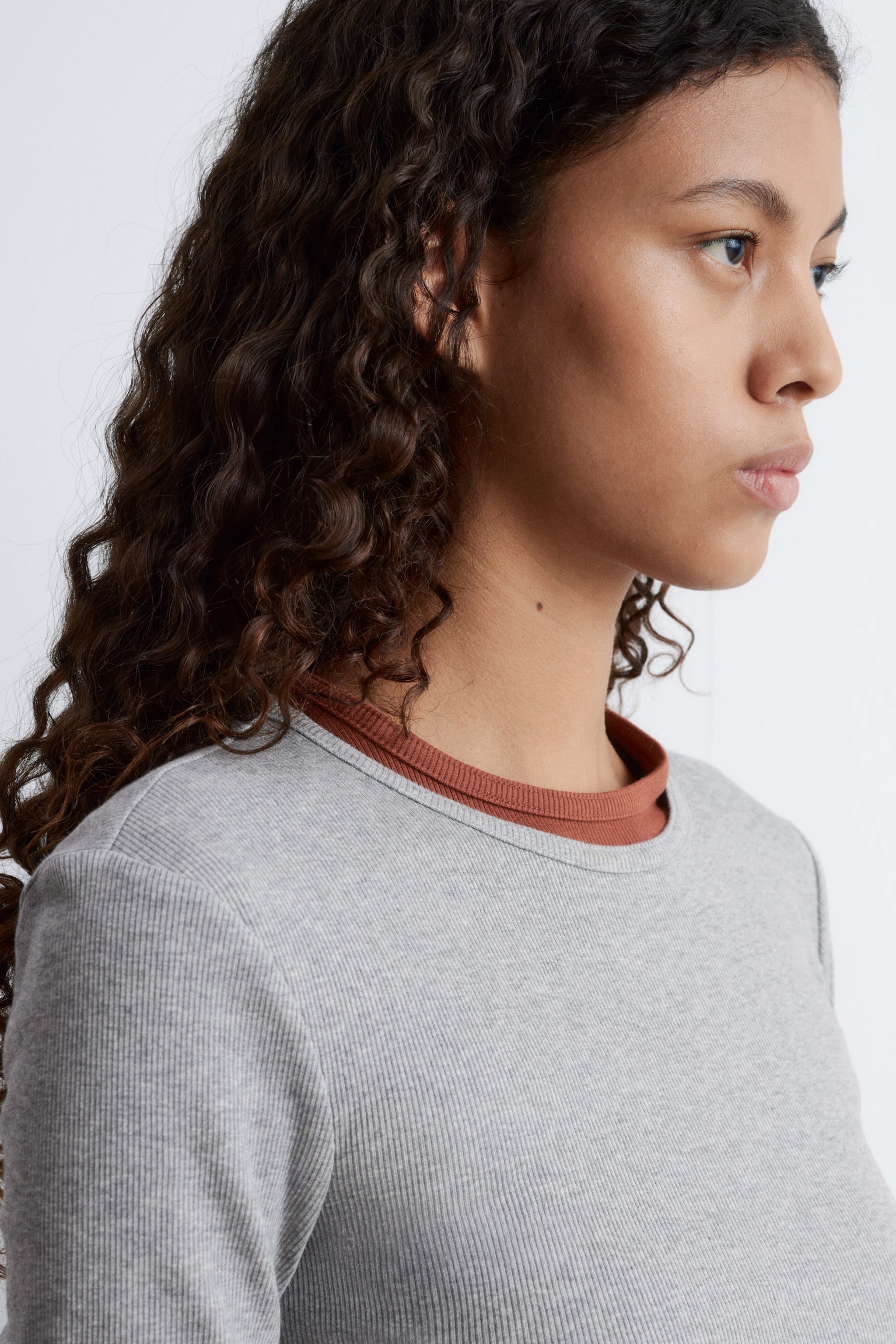 Haut côtelé à manches longues - Gris clair/Marron foncé/Rayures beiges/noires/Black/Blanc/Rayures brunes et blanches/Vert foncé - 6