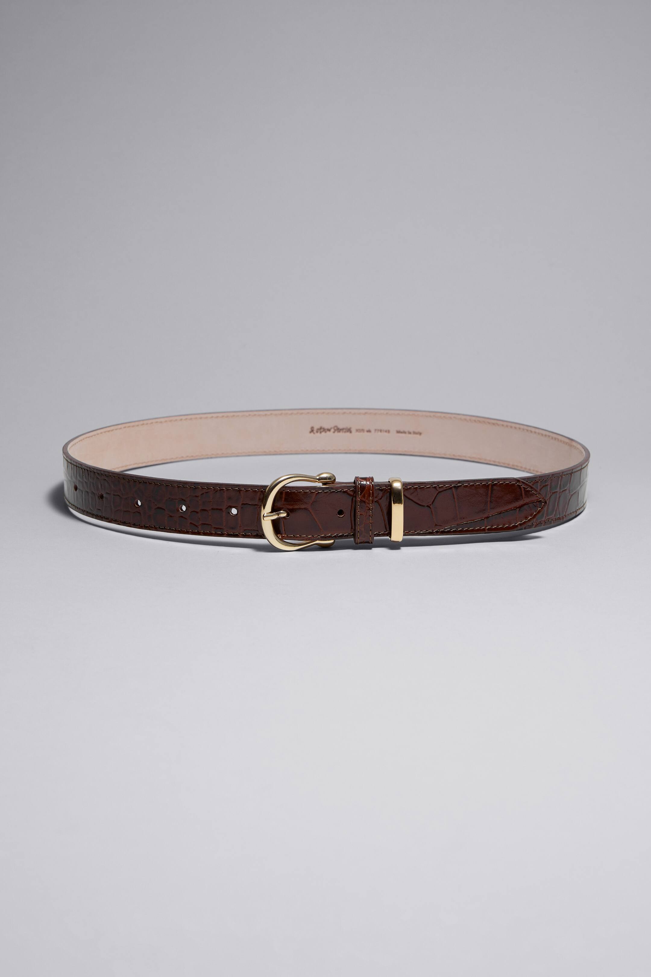 Croco Leather Belt - Brown - Ladies | H&M GB