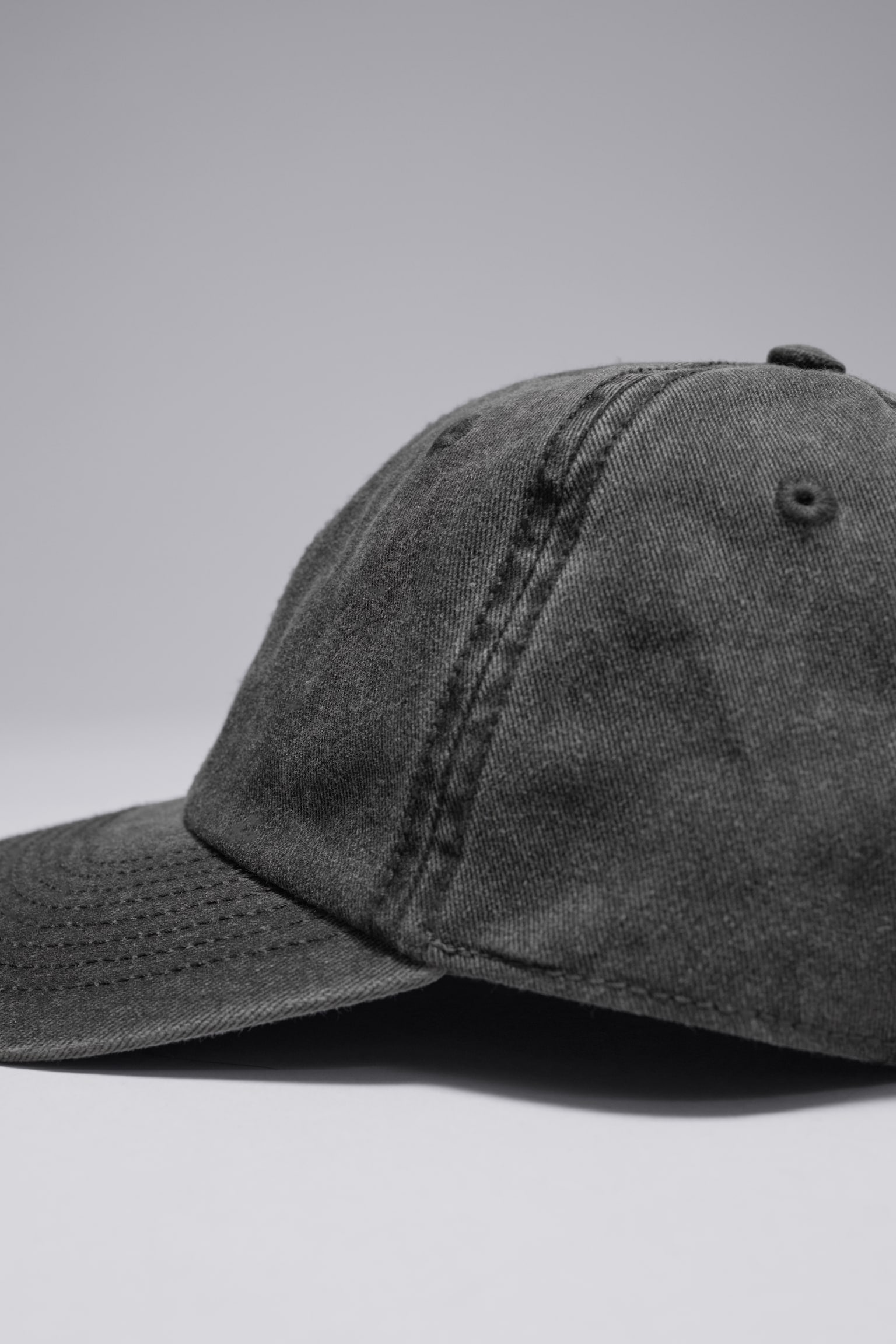 Denim Baseball Cap - Washed black - 3