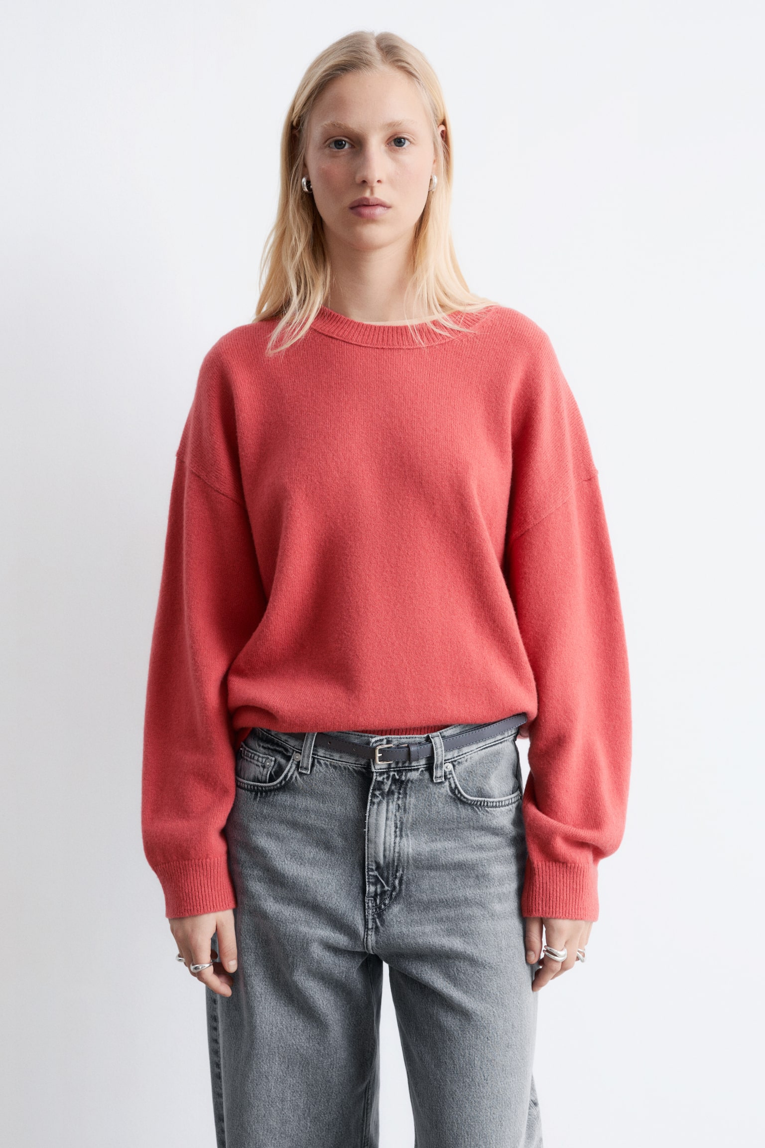 Maglione oversize - Rosso/Blu navy/Grigio mélange/Turchese chiaro - 6