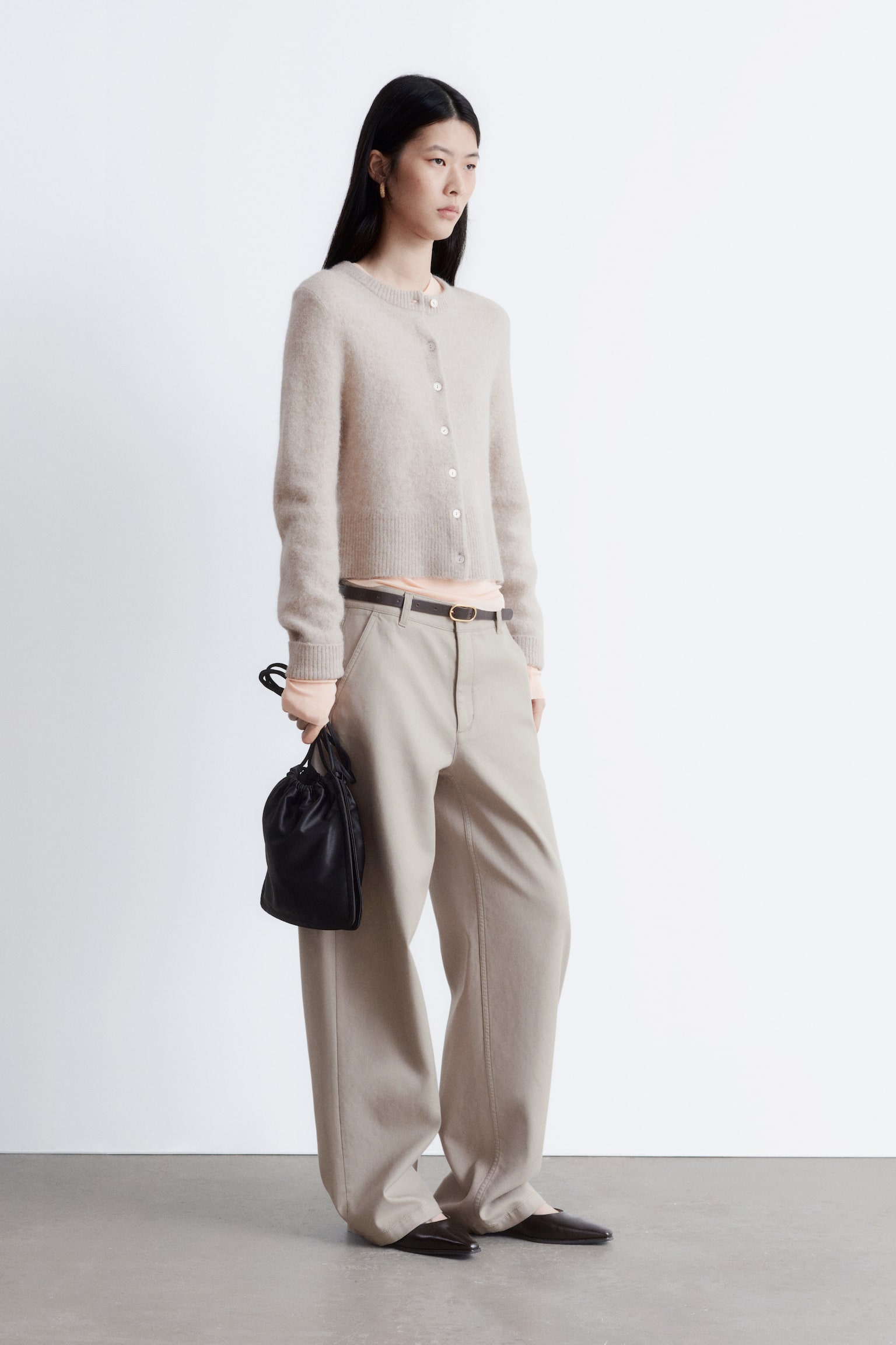 Strikket cardigan i alpakablend - Gråbeige - 6