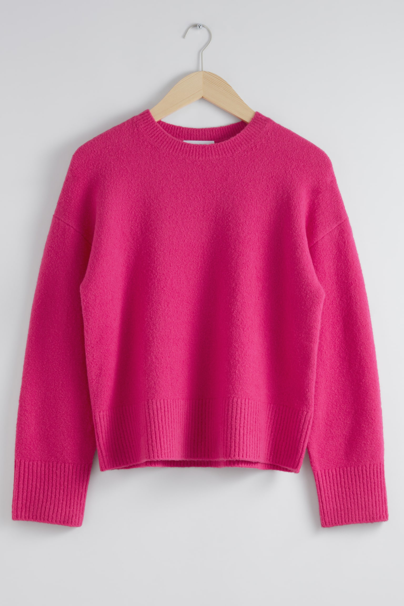 Relaxed Knit Jumper - Bright Pink/Red/Black/White/Green/Pale Green/Grey Melange/Khaki/Navy/Bright Blue/Mole/Dark Green/Mint - 1