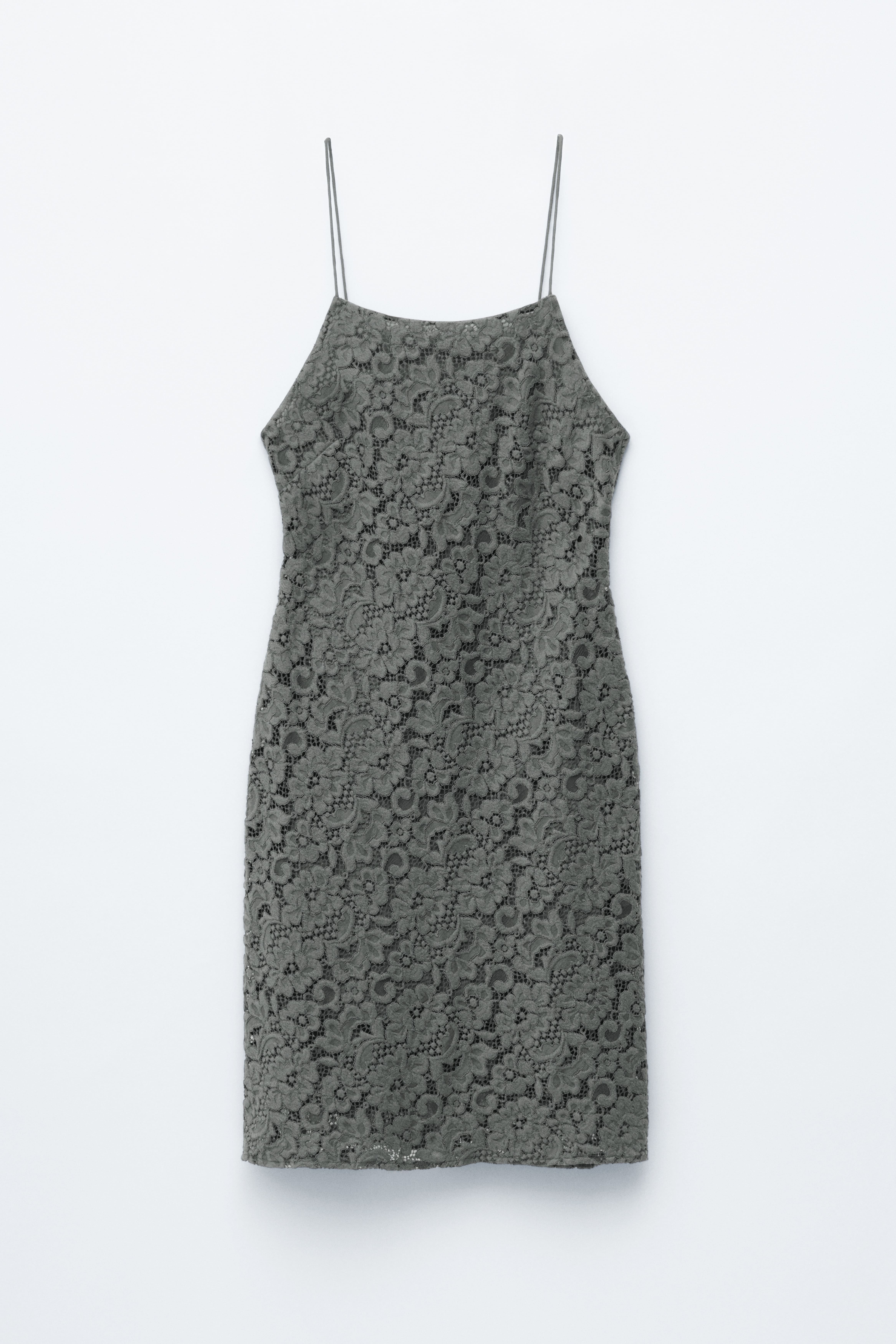 Kanten midi-jurk - Donkergrijs