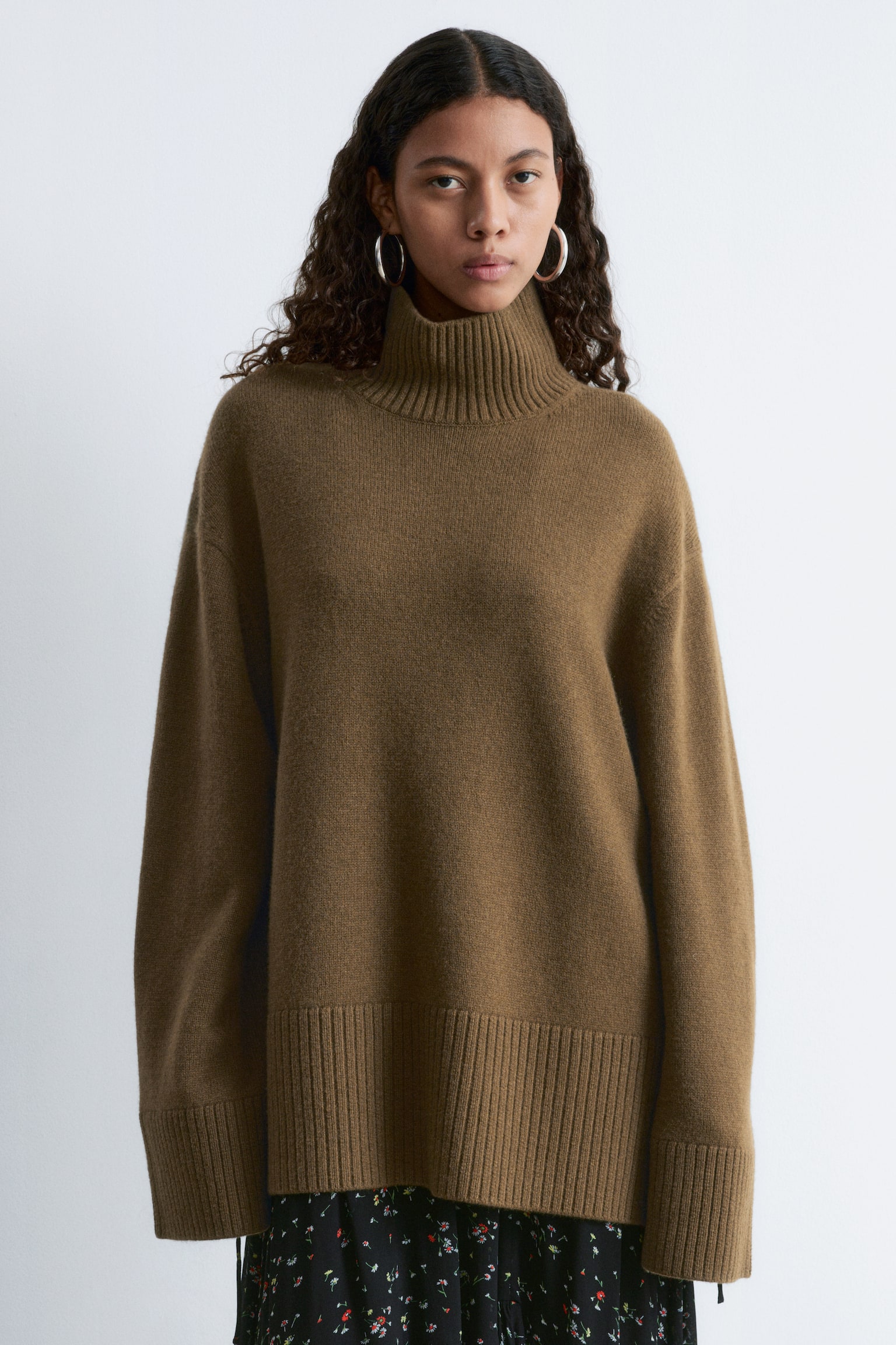 Dolcevita in lana oversize - Marrone/Talpa scuro/Bordeaux - 6