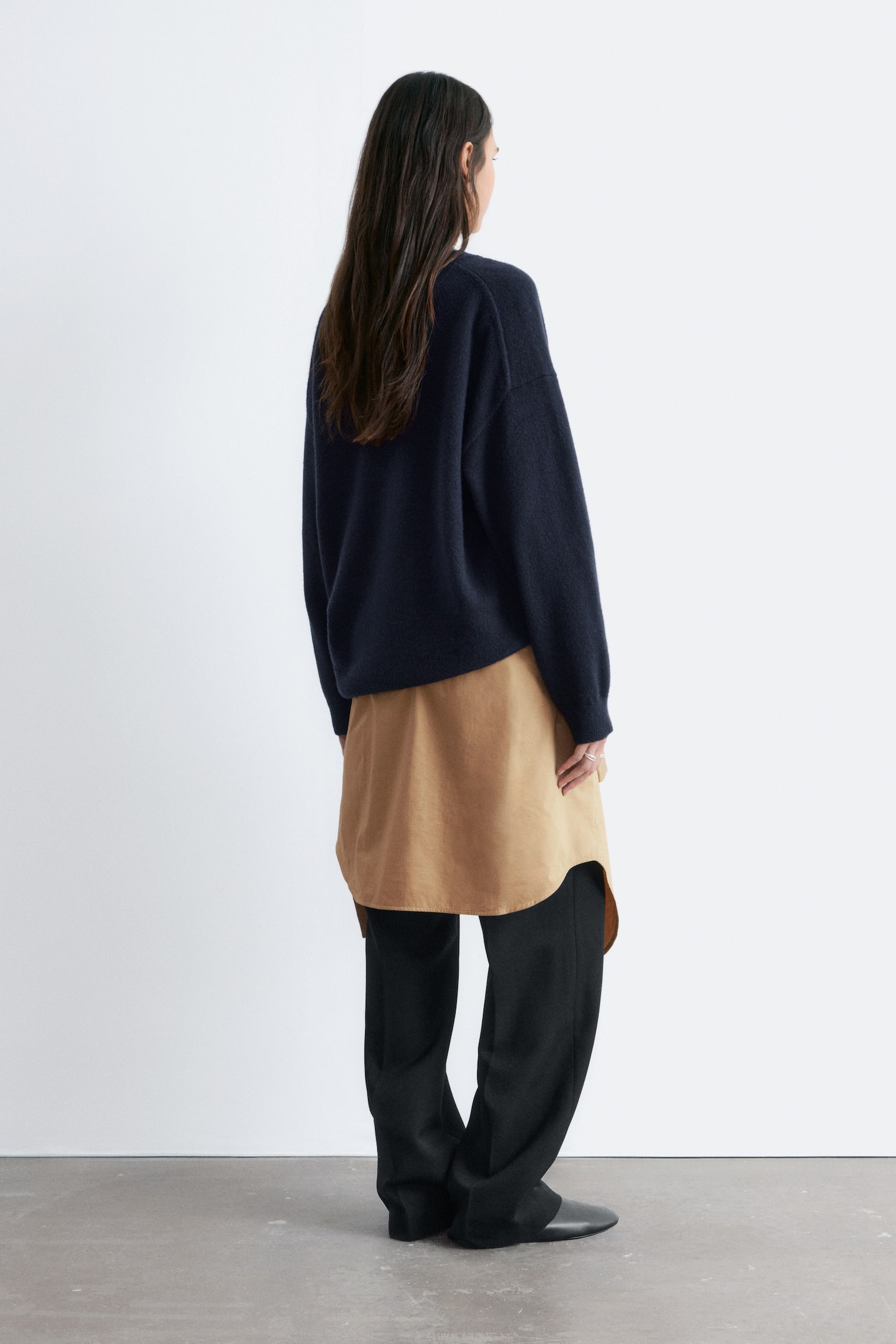 Oversized strikket genser - Marineblå/Lys turkis/Grå melange/Rød - 7