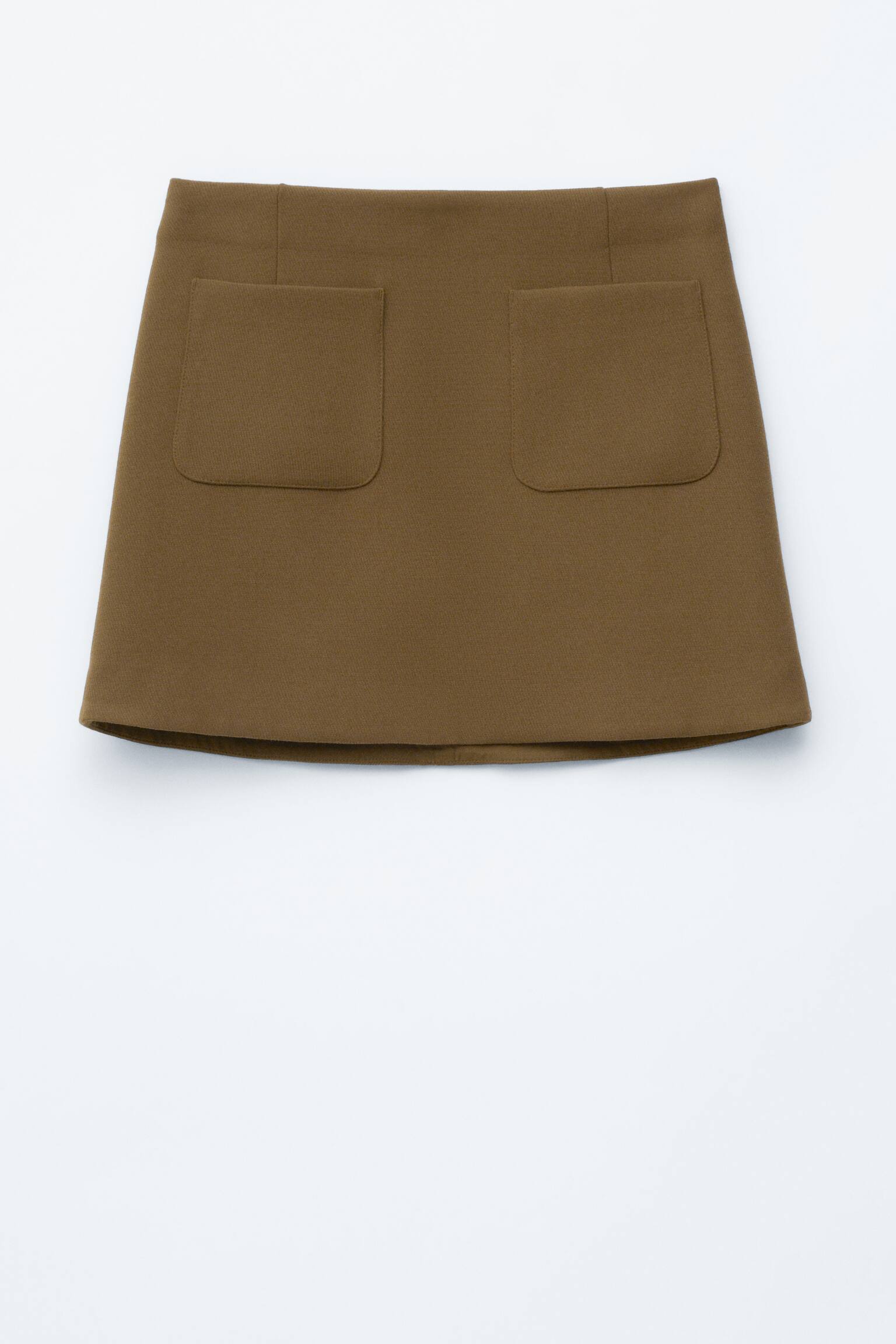 Minigonna a trapezio - Marrone kaki/Nero - 2