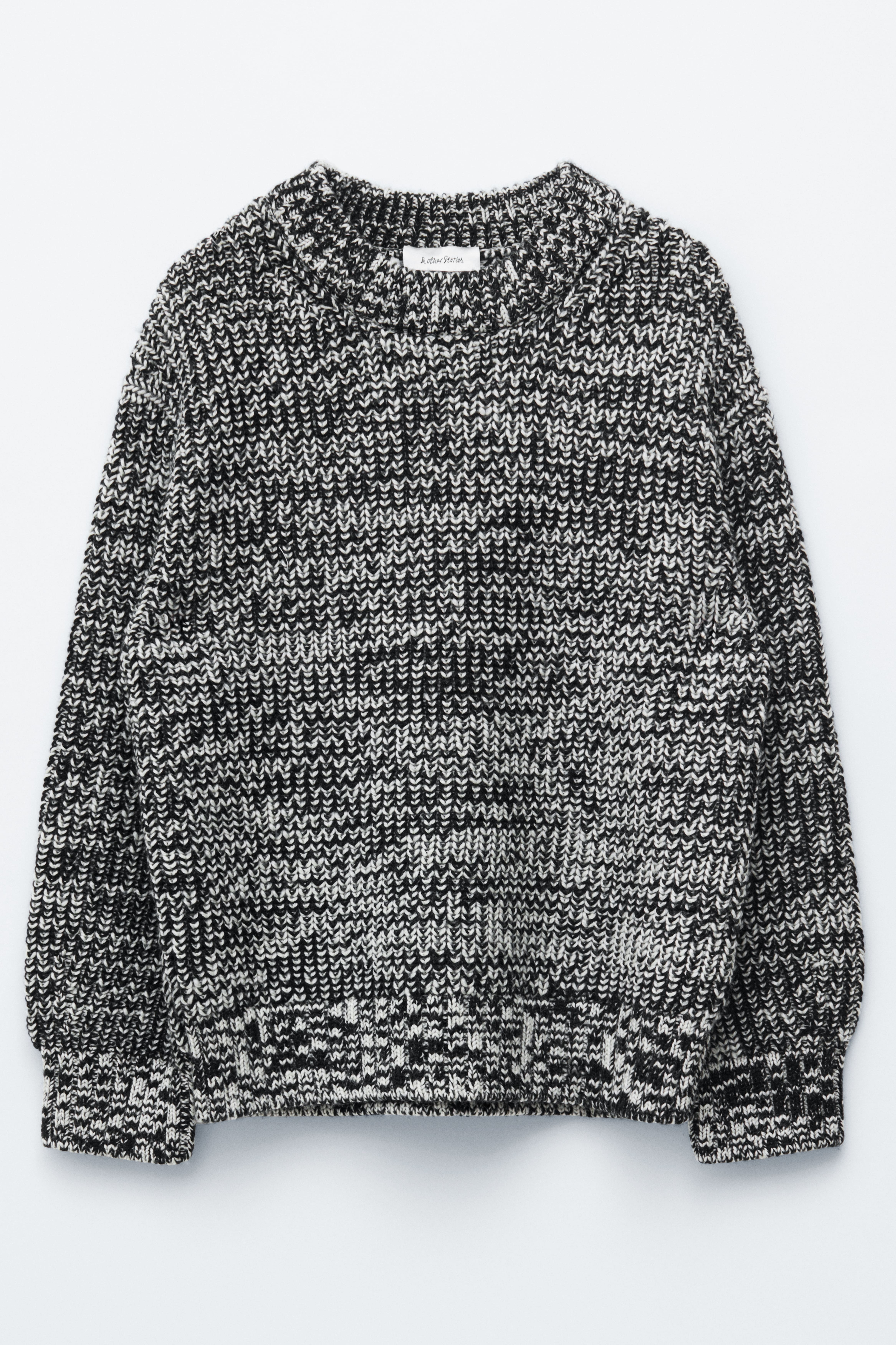 Maglione in lana oversize - Nero/Bianco