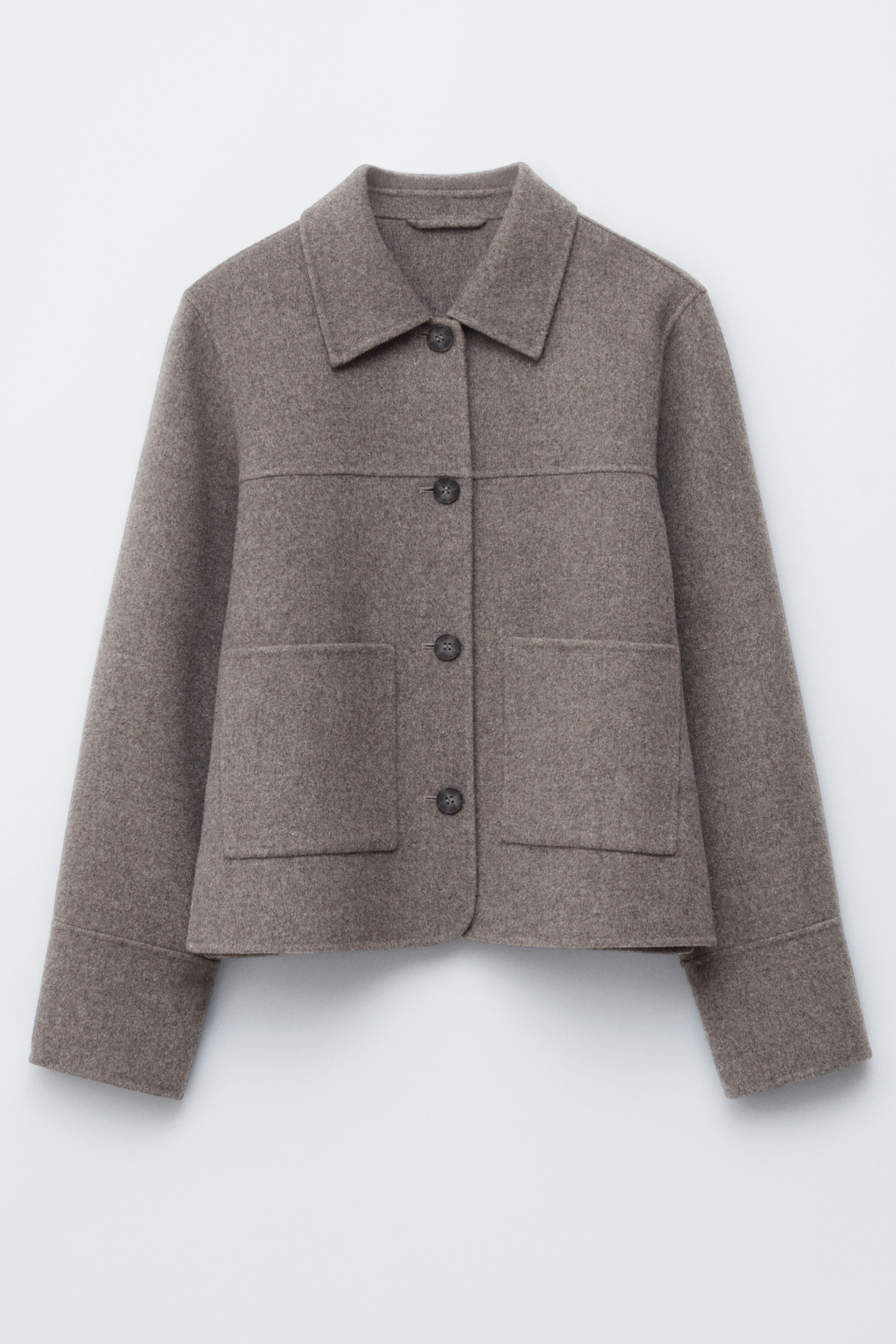 Wolljacke mit Kragen - Grau