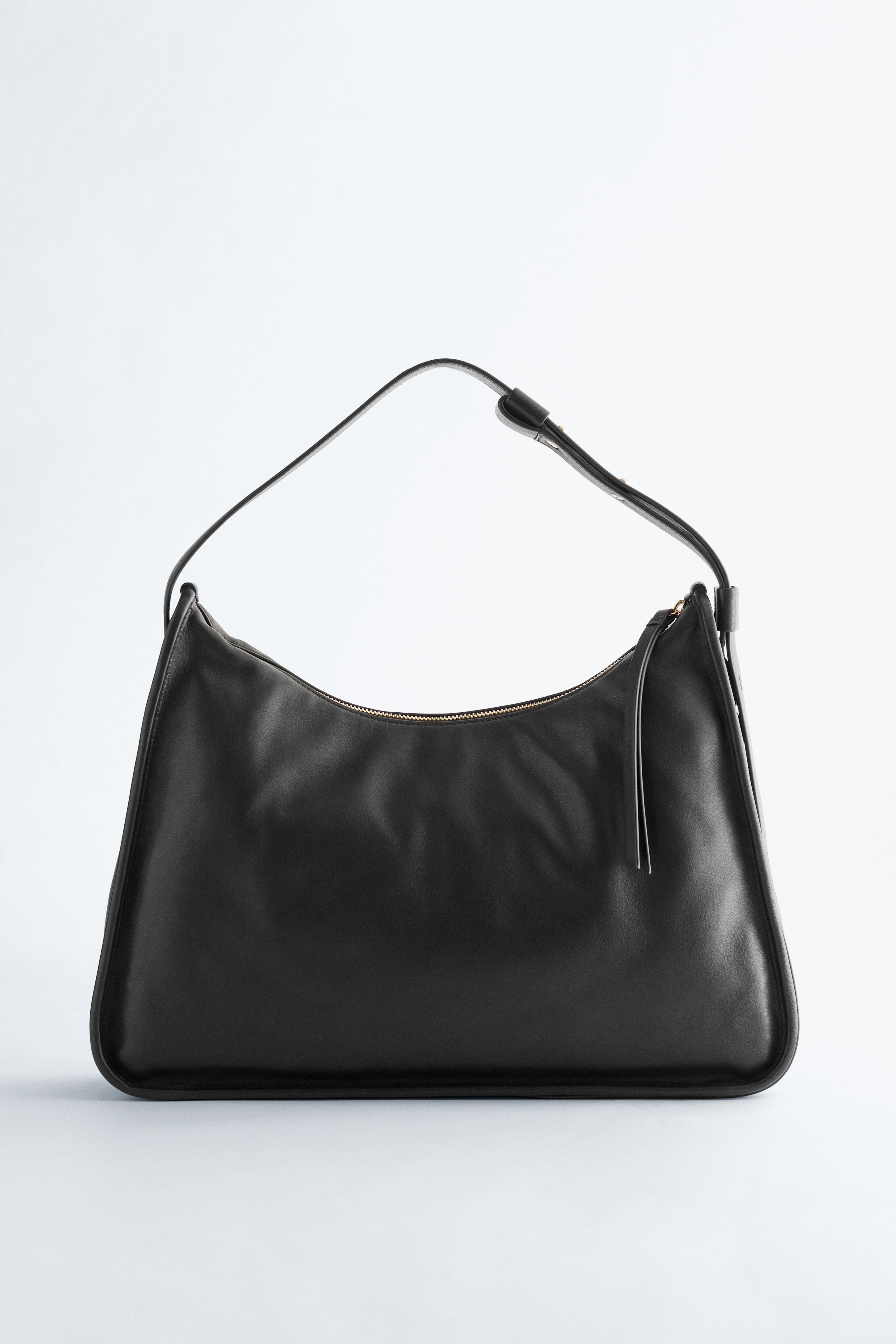 Tragetasche aus Leder - Schwarz/Dunkelgrau