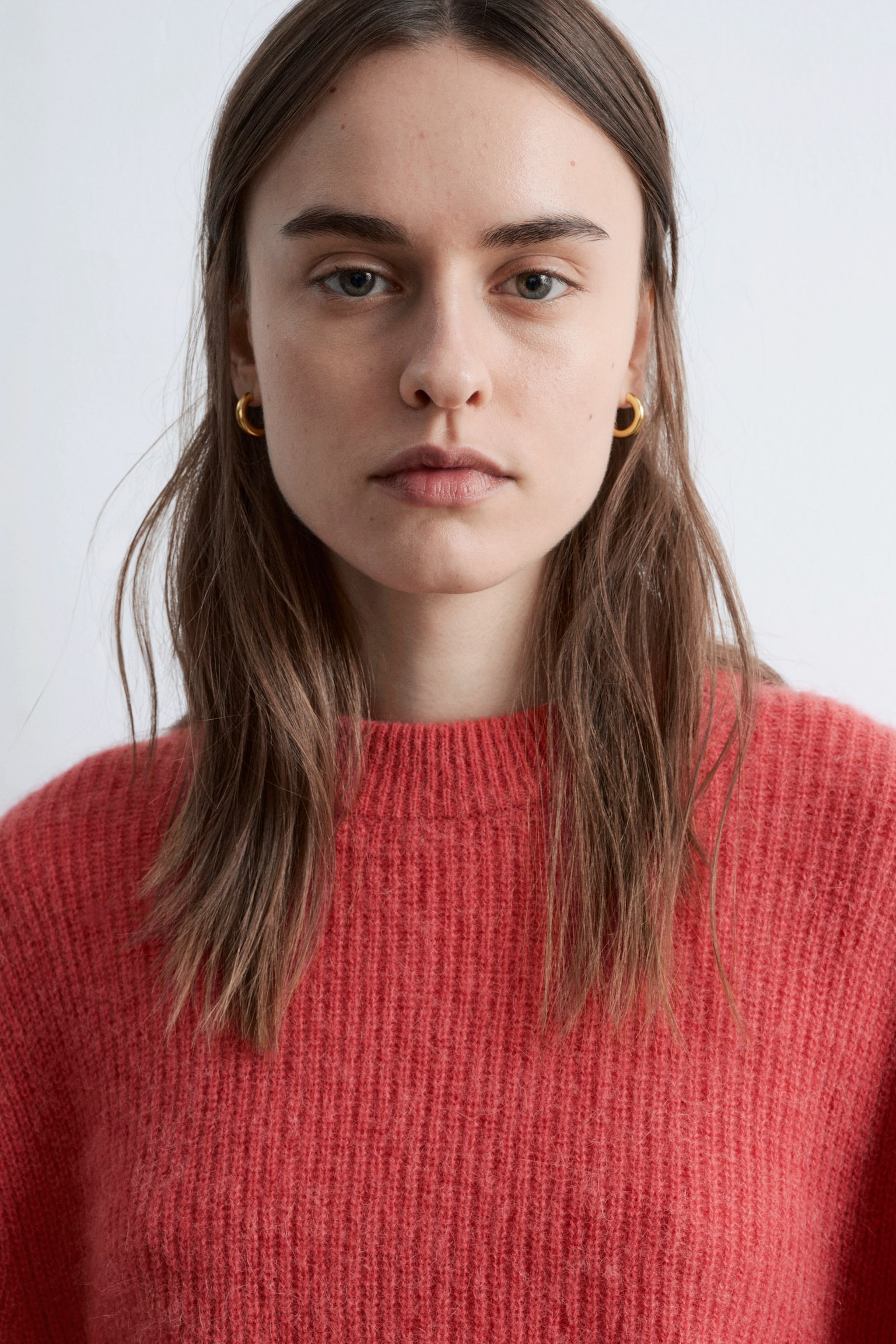 Pullover mit Ballonärmeln aus Alpaka-Mix - Rot/Navyblau/Braun - 8