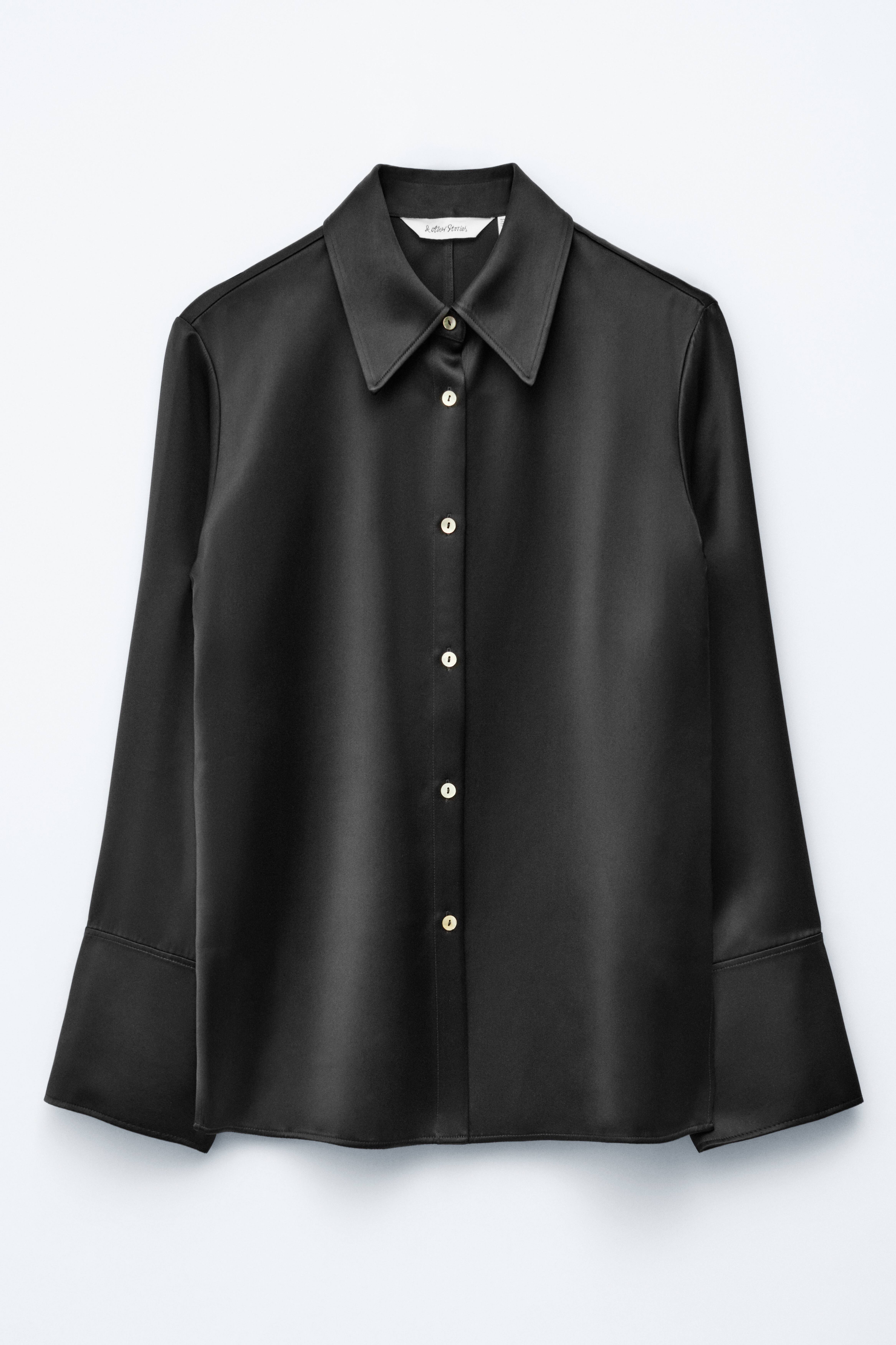 Camicia in raso - Nero/Grigio