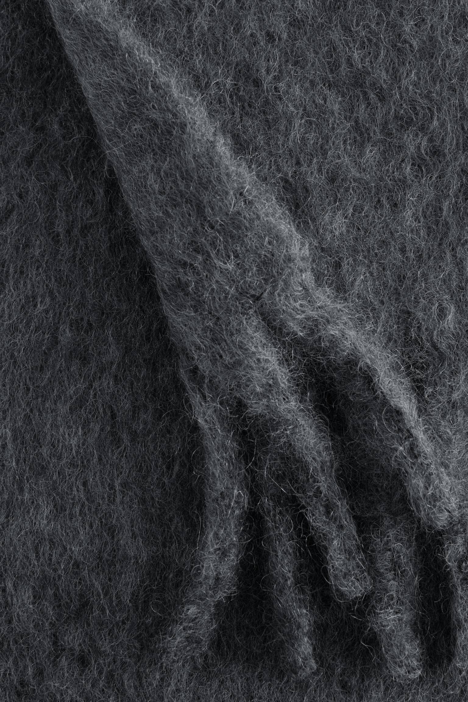 Sciarpa grande in misto mohair - Grigio scuro mélange/Greige mélange/Giallo chiaro - 5