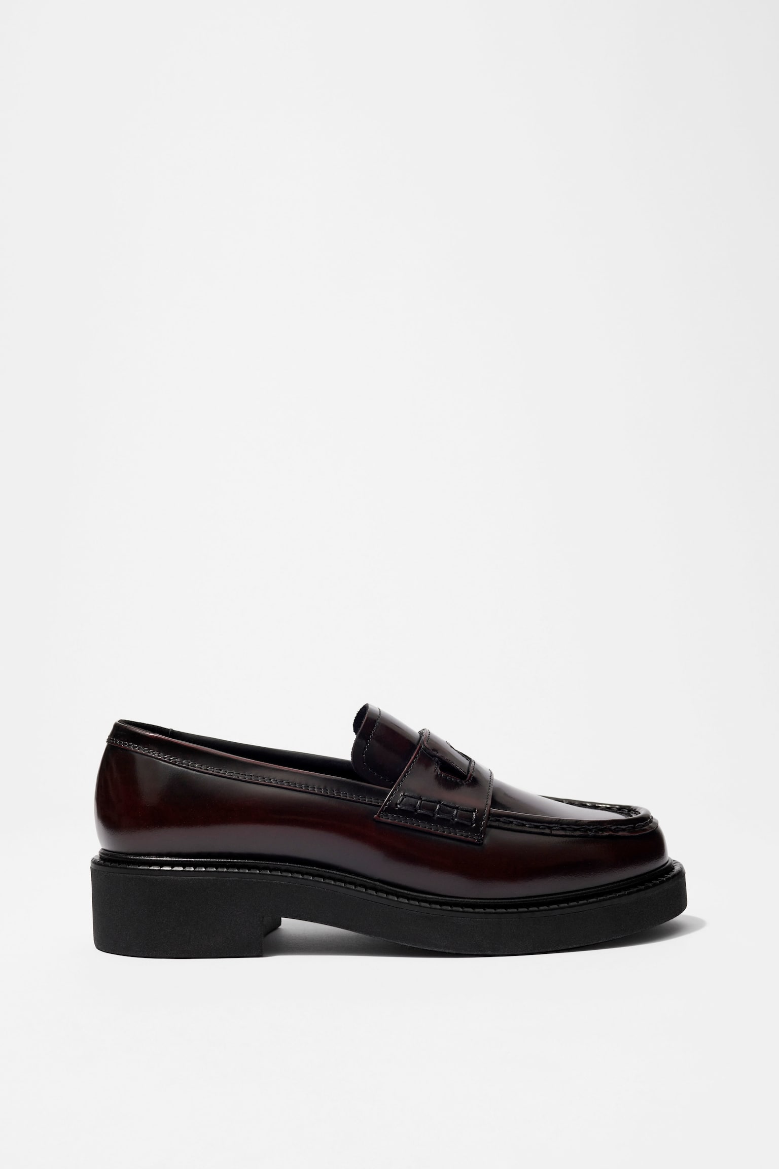 Chunky Leather Loafers - Red/Black - 2