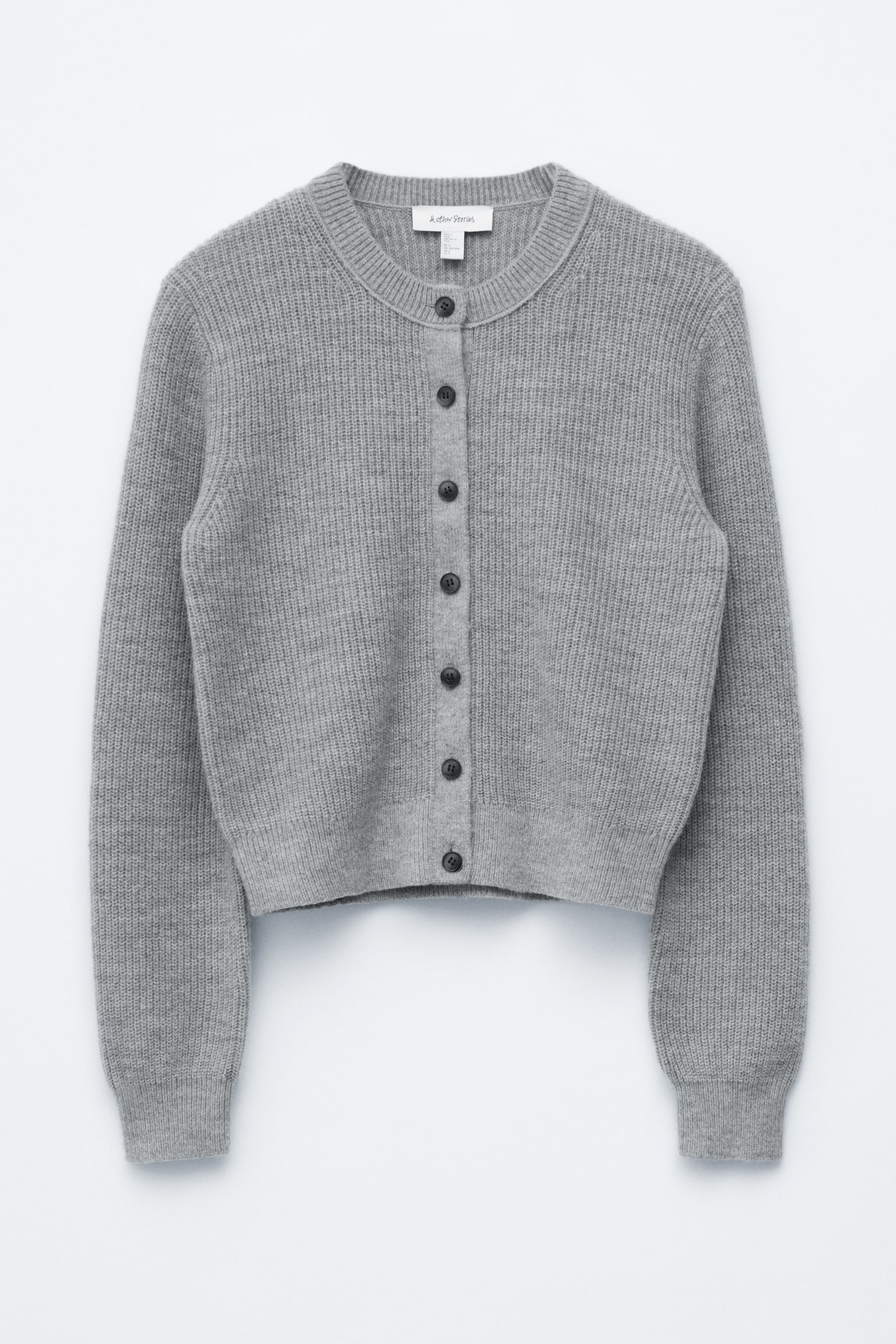 bordás kötött kardigán - Szürke melange/Zöld/Tengerészkék - 2