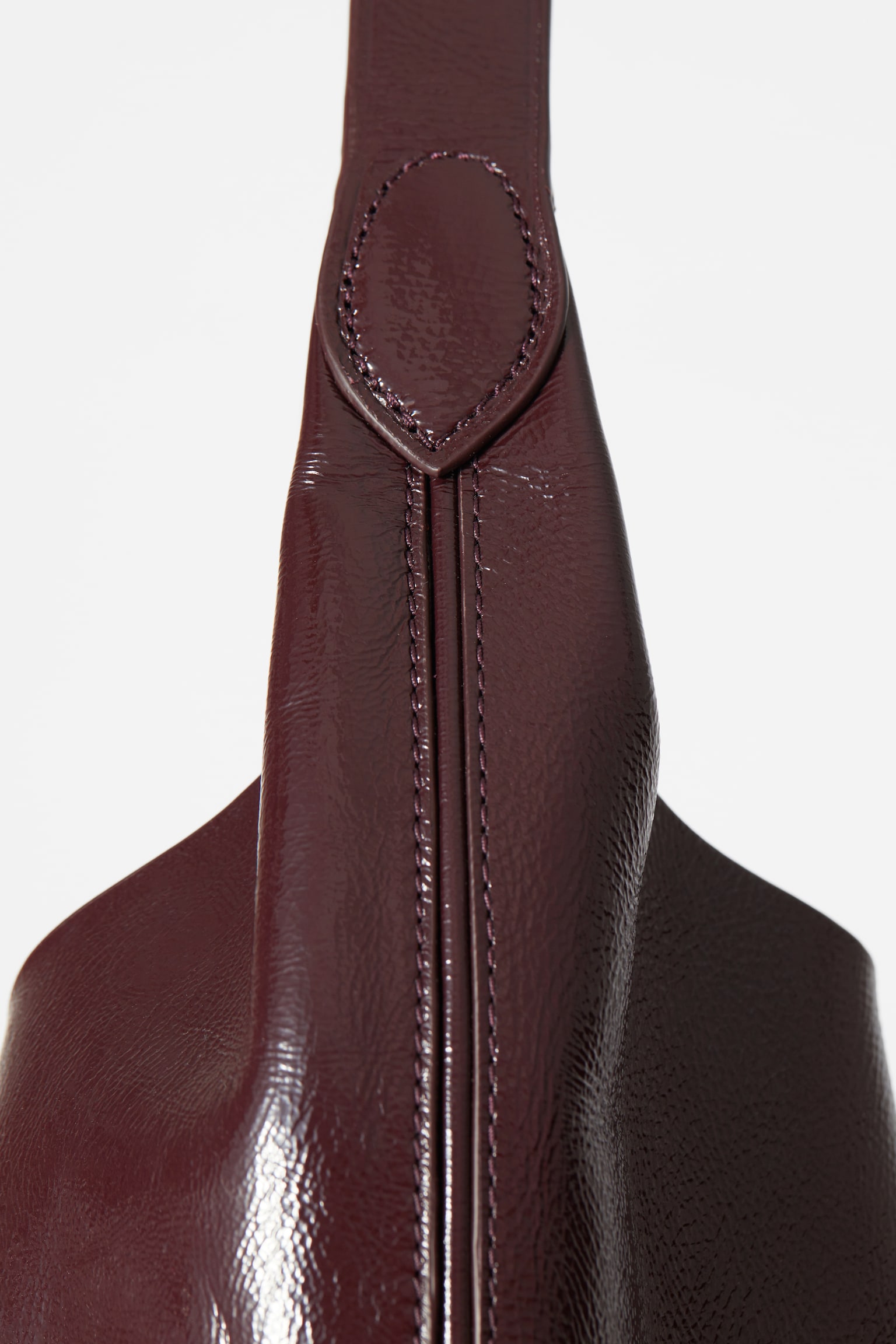Borsa tote grande in vernice - Bordeaux - 2