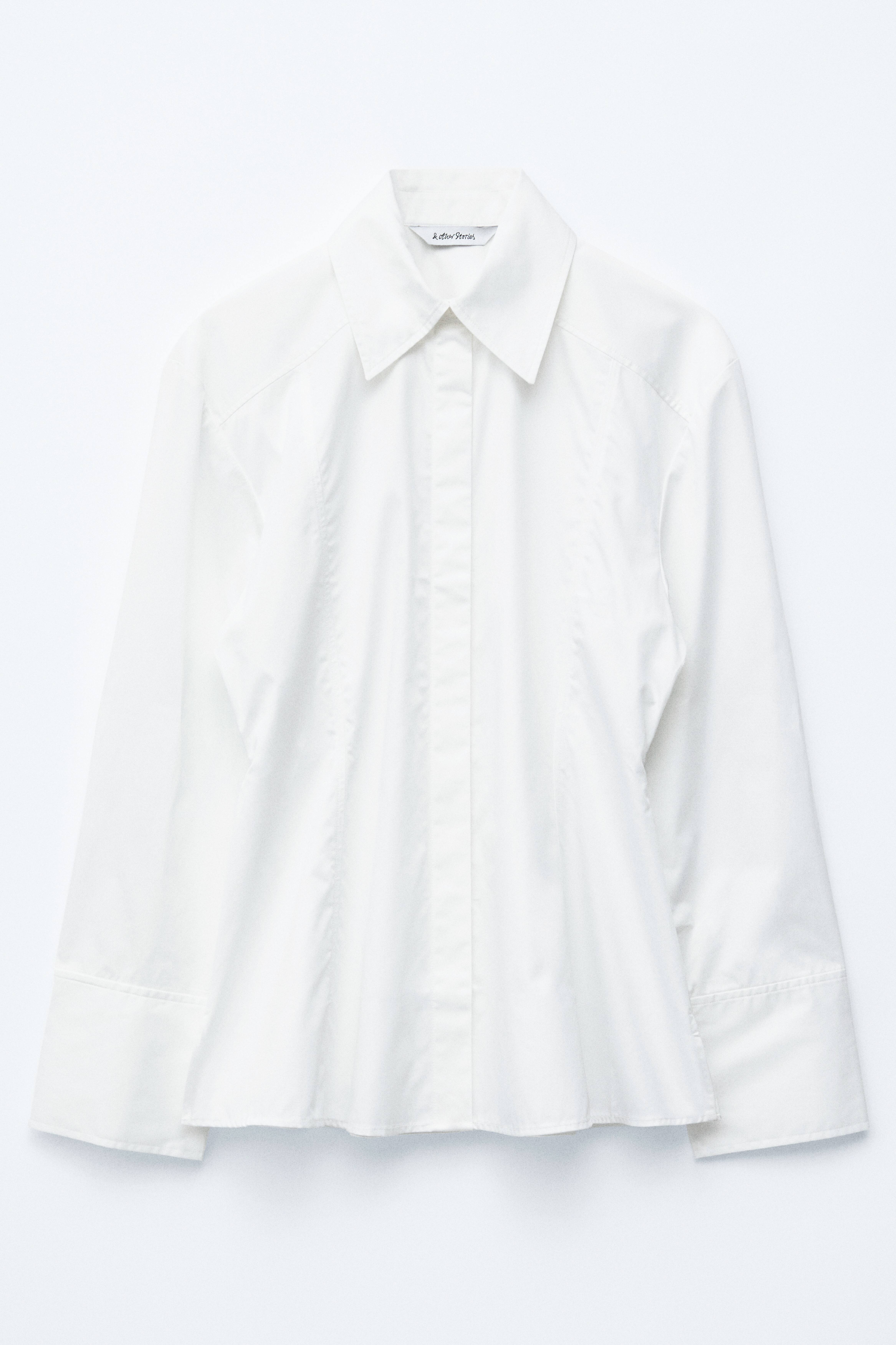 Camicia affusolata con cintura annodabile - Bianco