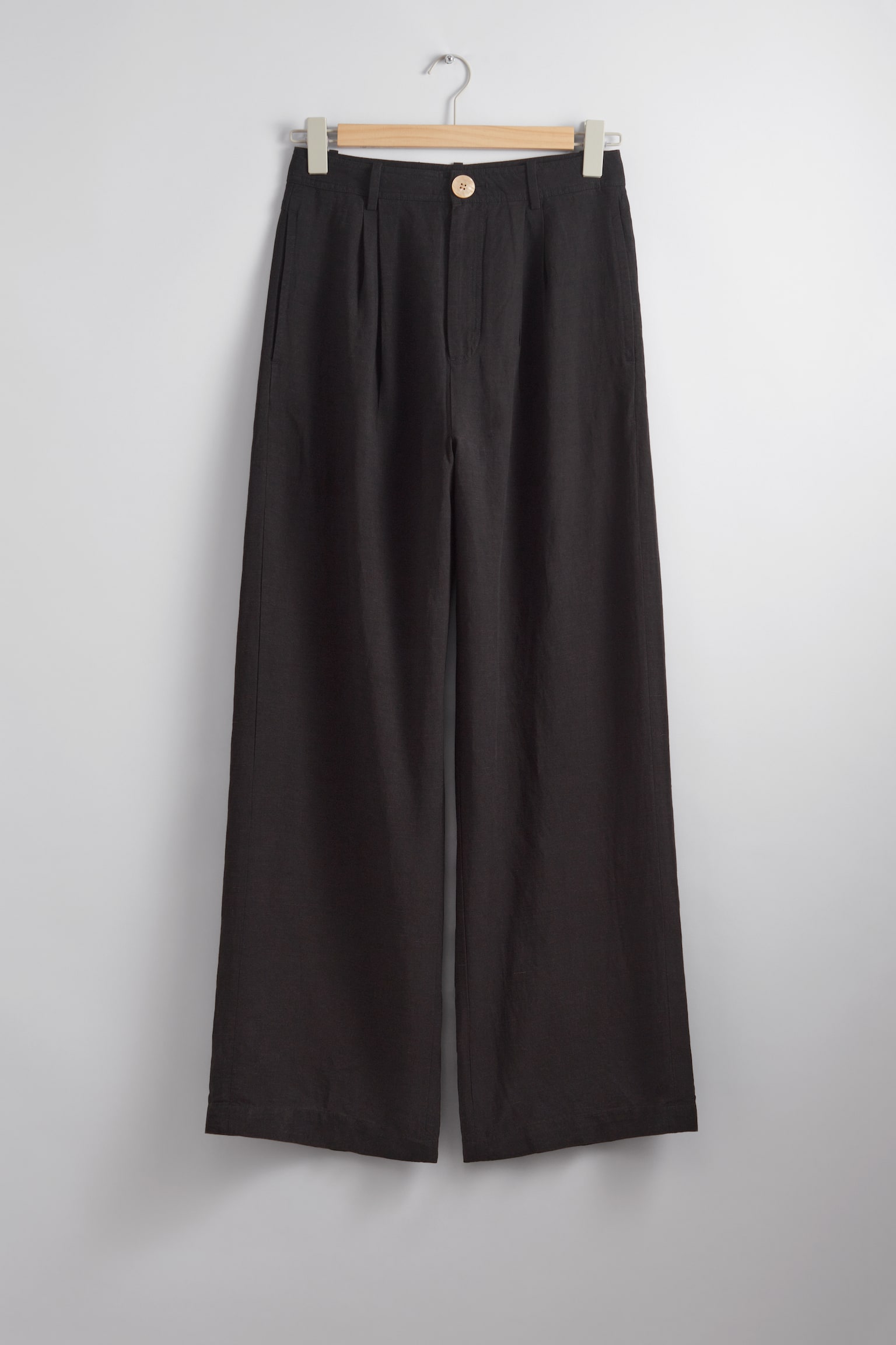 Relaxed Breezy Trousers - Black/Cream - 1