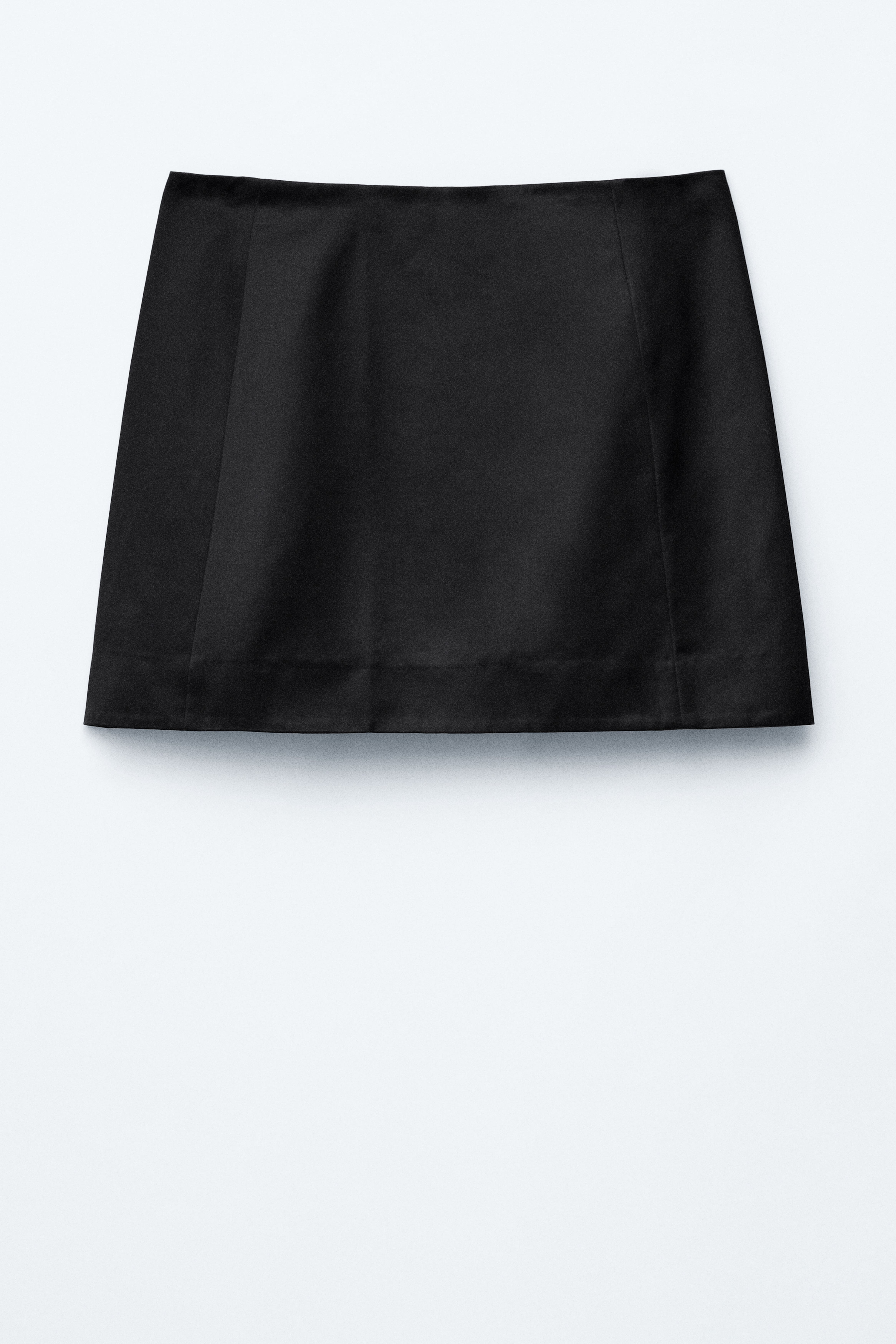 Satijnen minirok - Zwart/Beige