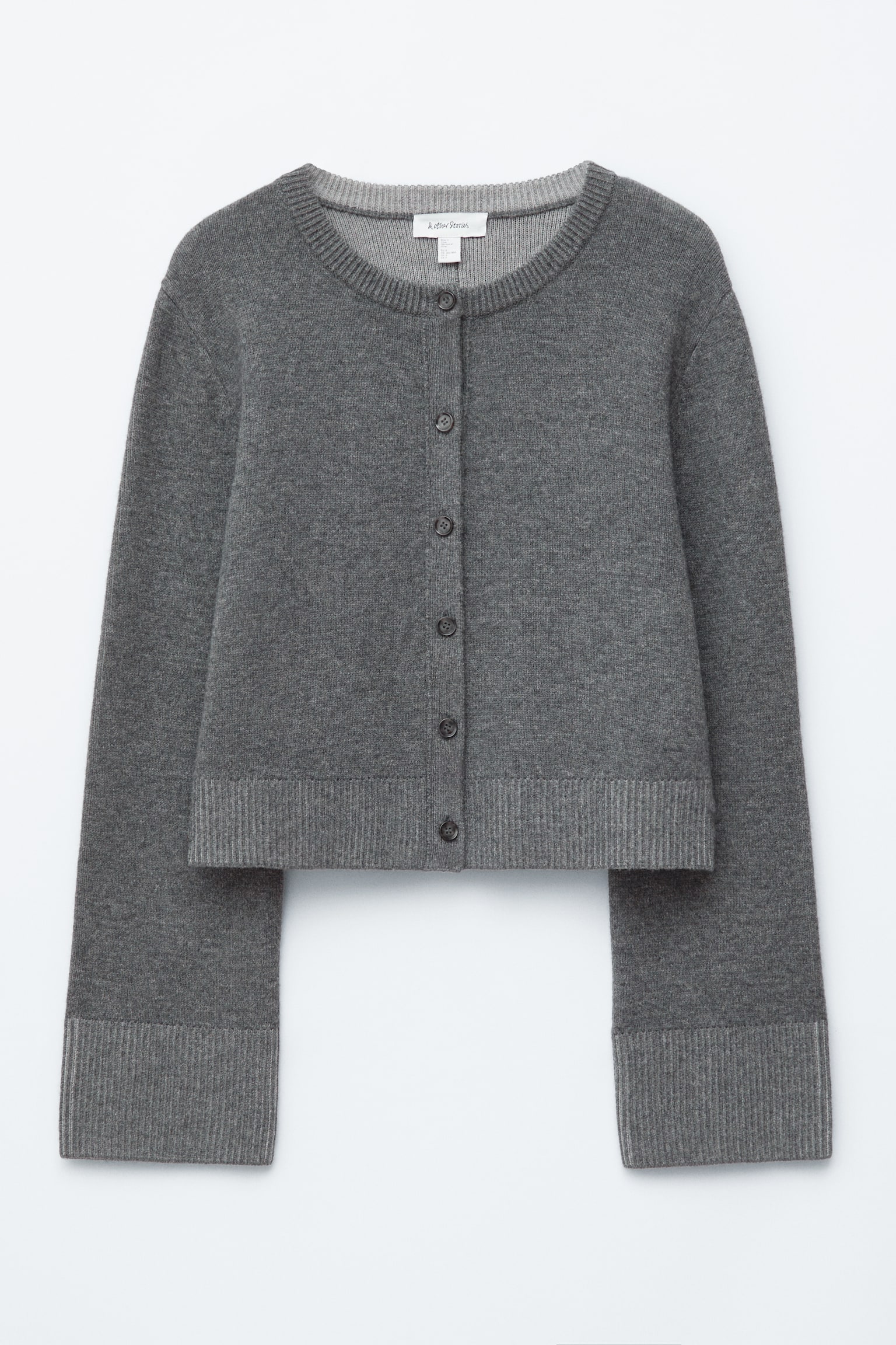 Stumpet, boxy cardigan - Mørkegrå/Muldvarpefarvet - 2