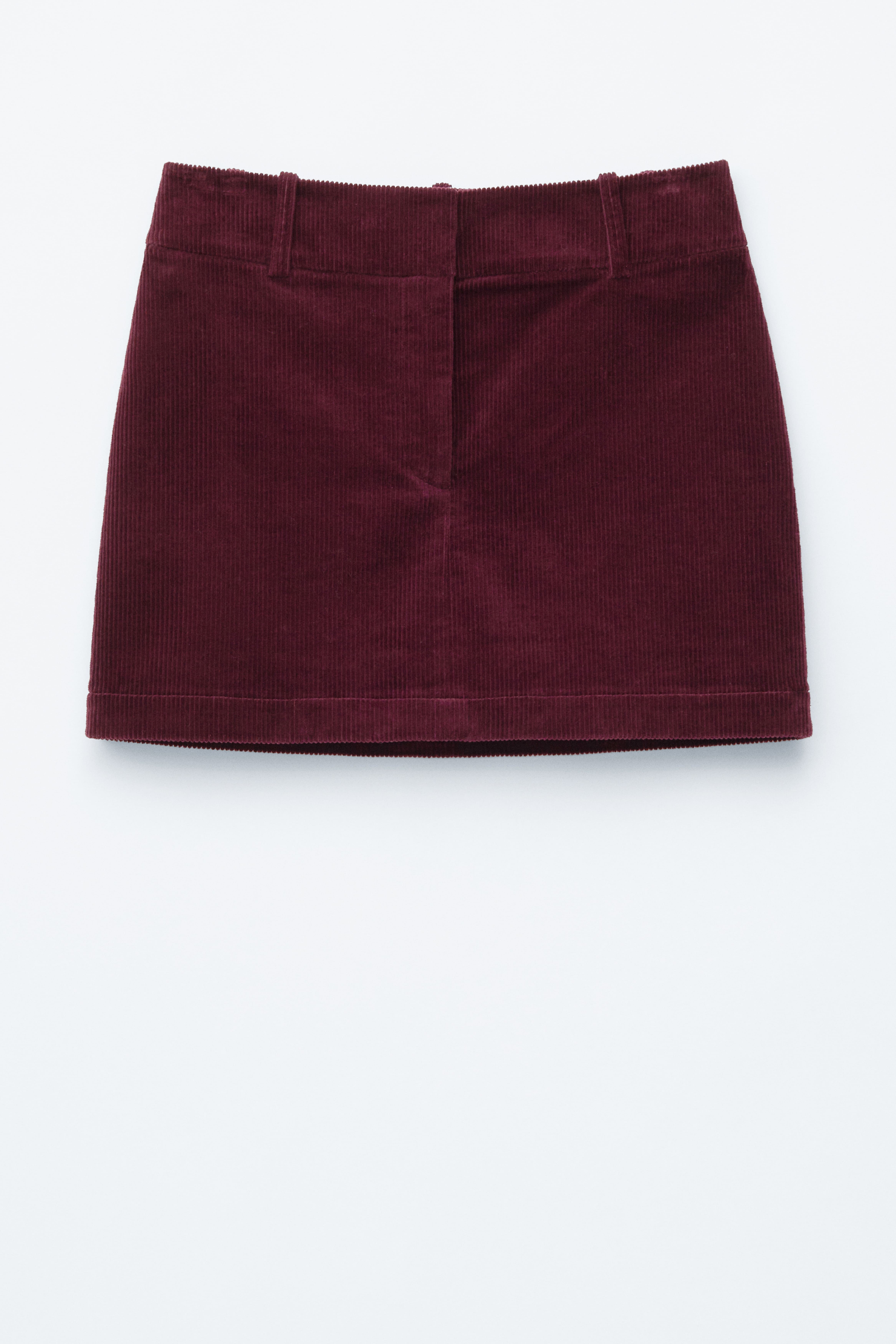 Minigonna in velluto a coste - Rosso scuro/Marrone scuro