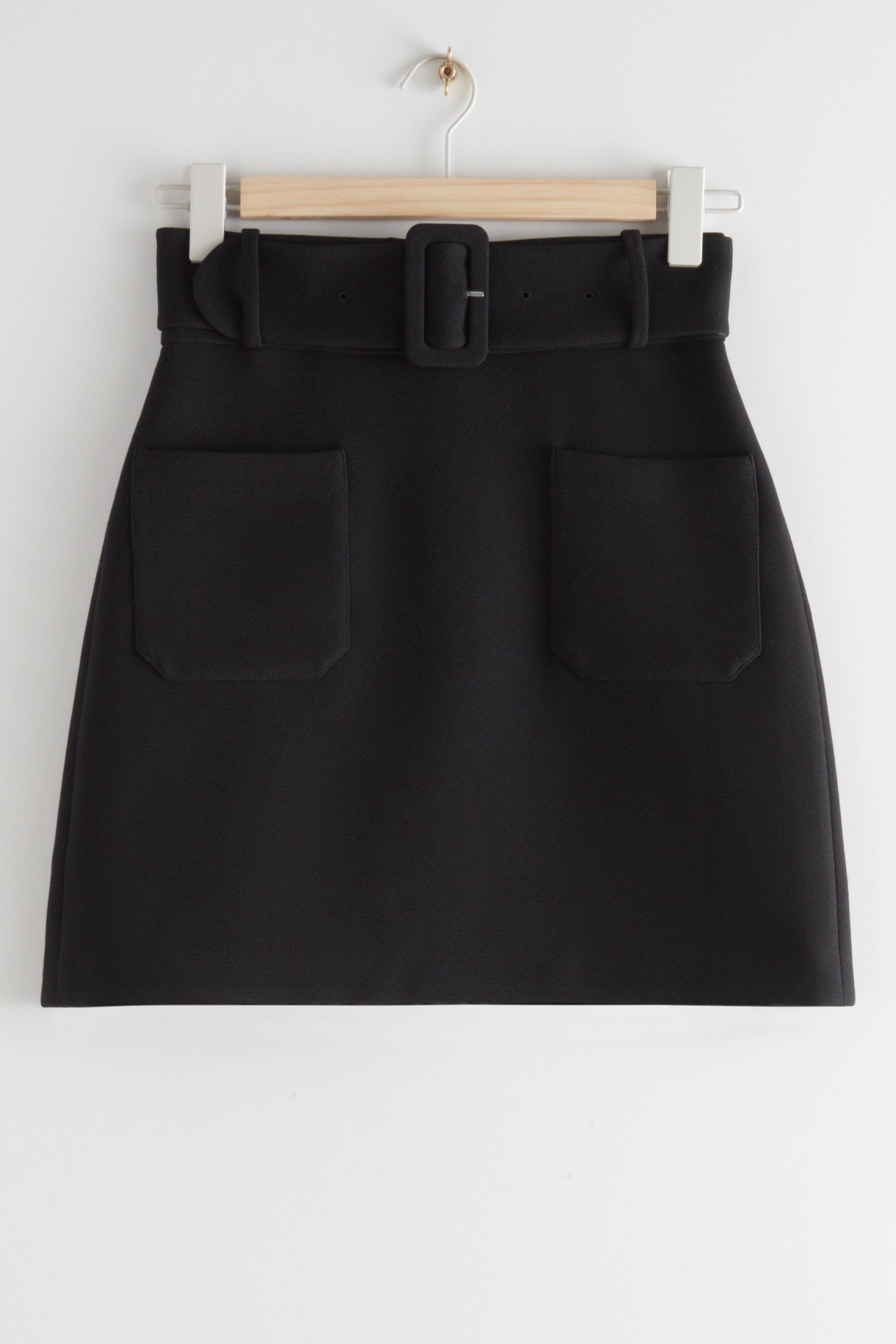 Mini-jupe ceinturée - Taille haute - Courte - Noir - FEMME | H&M CH