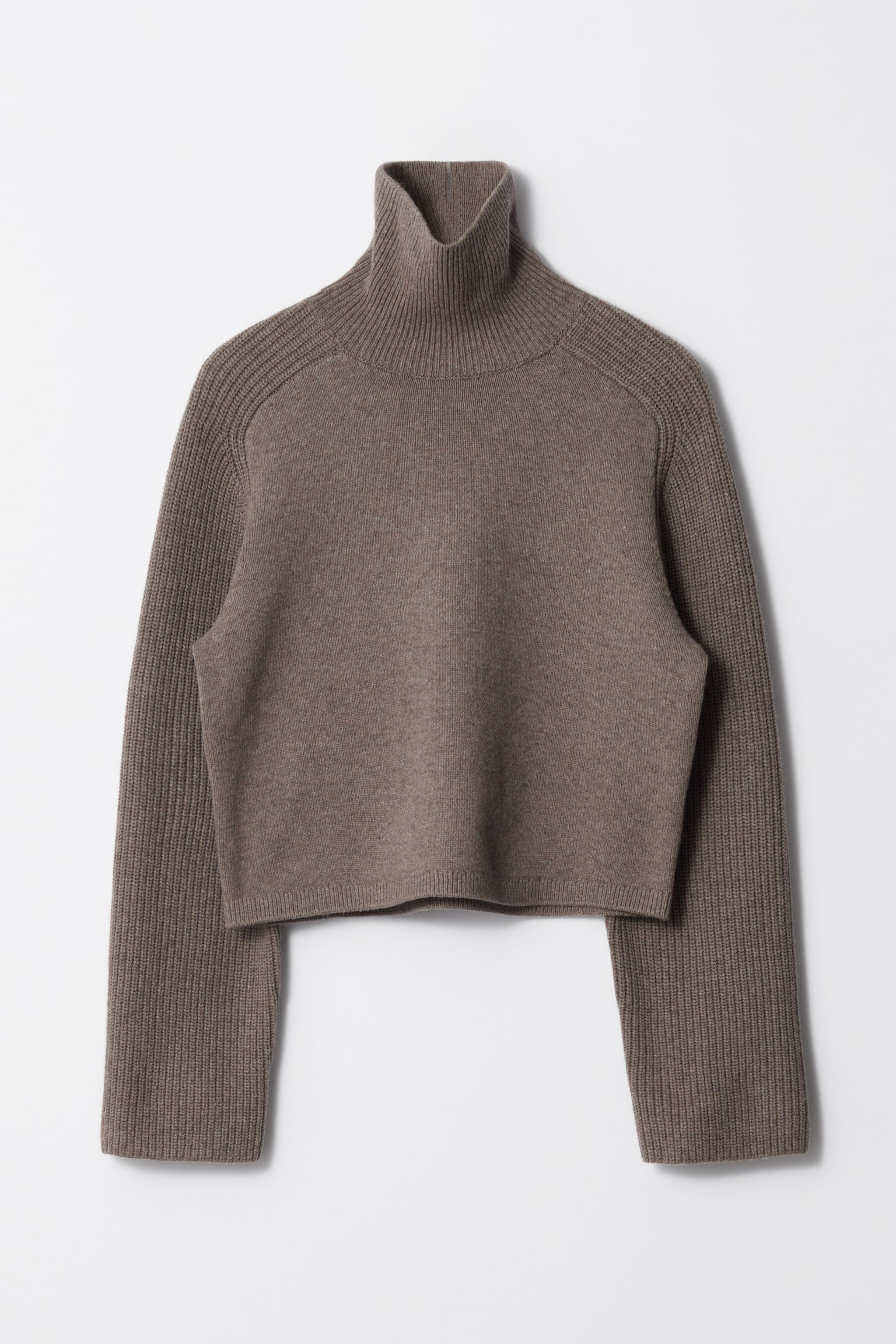 Boxy Turtleneck Jumper - Brown/Dark Grey - 2