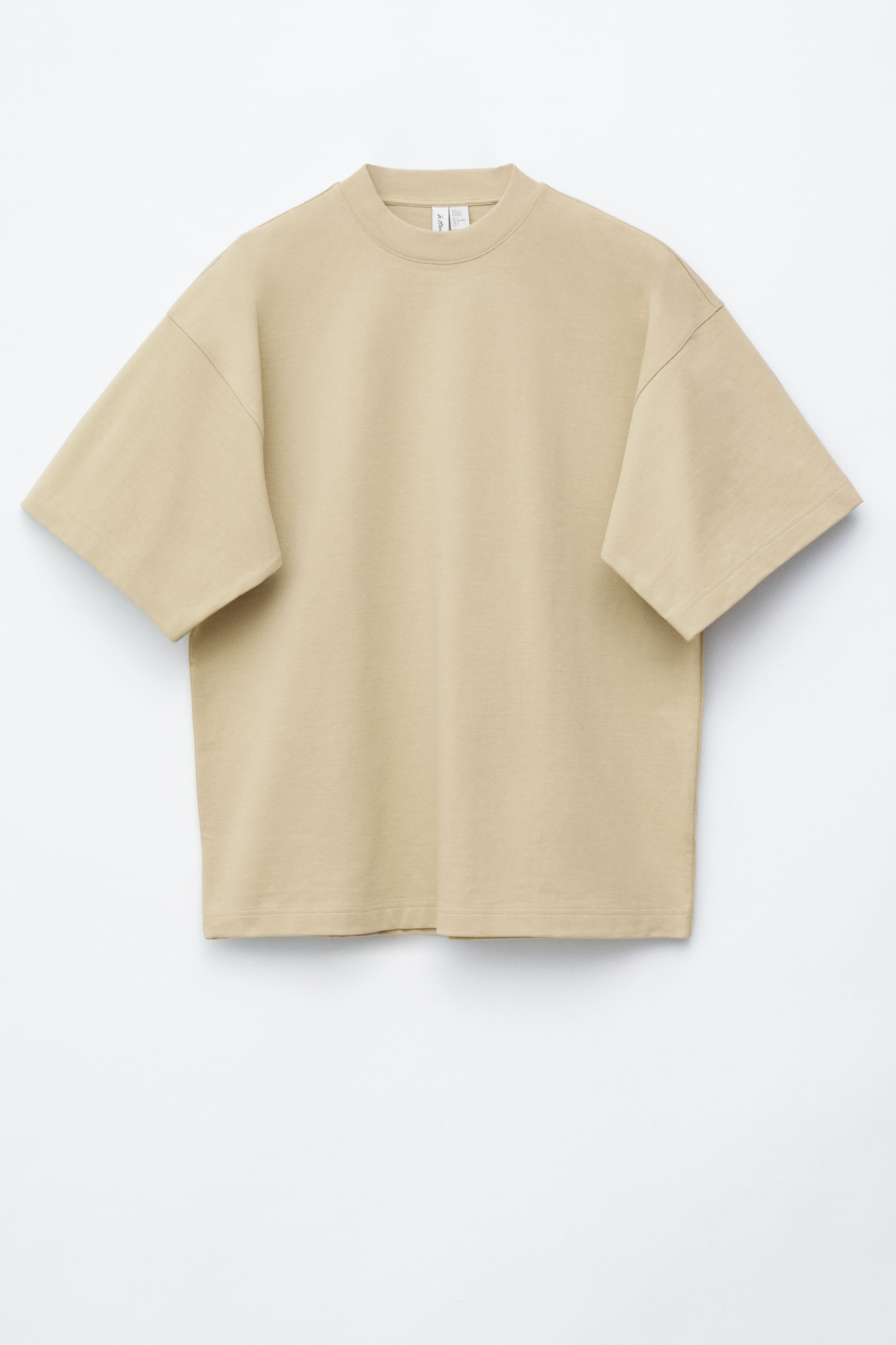 Oversized T-shirt i bomuld - Muted Yellow/Off-White