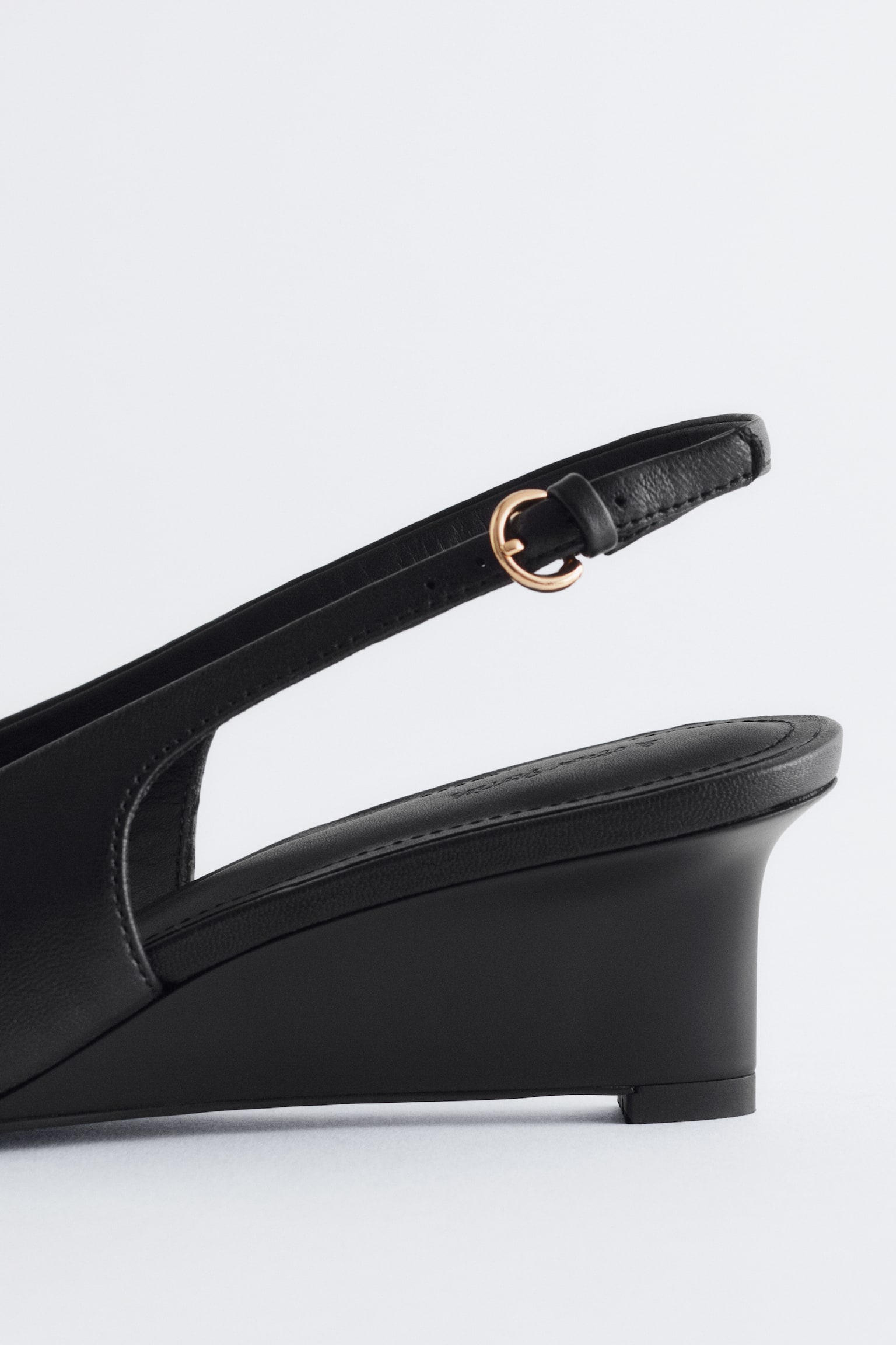 Escarpins compensés à brides en cuir - Noir/Motif serpent gris - 4