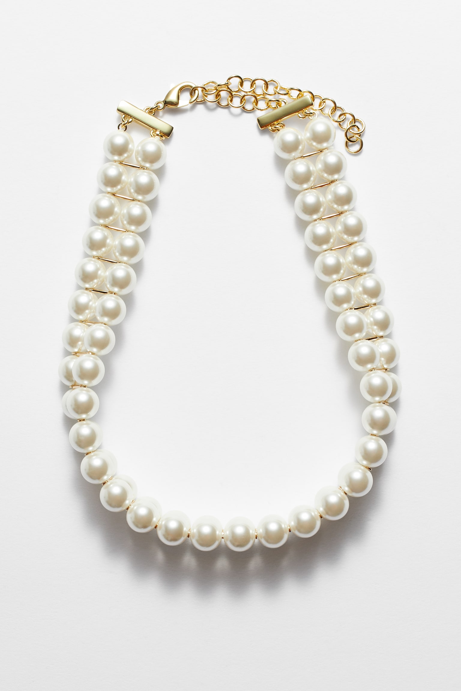 Two-Row Pearl Choker - White - 1