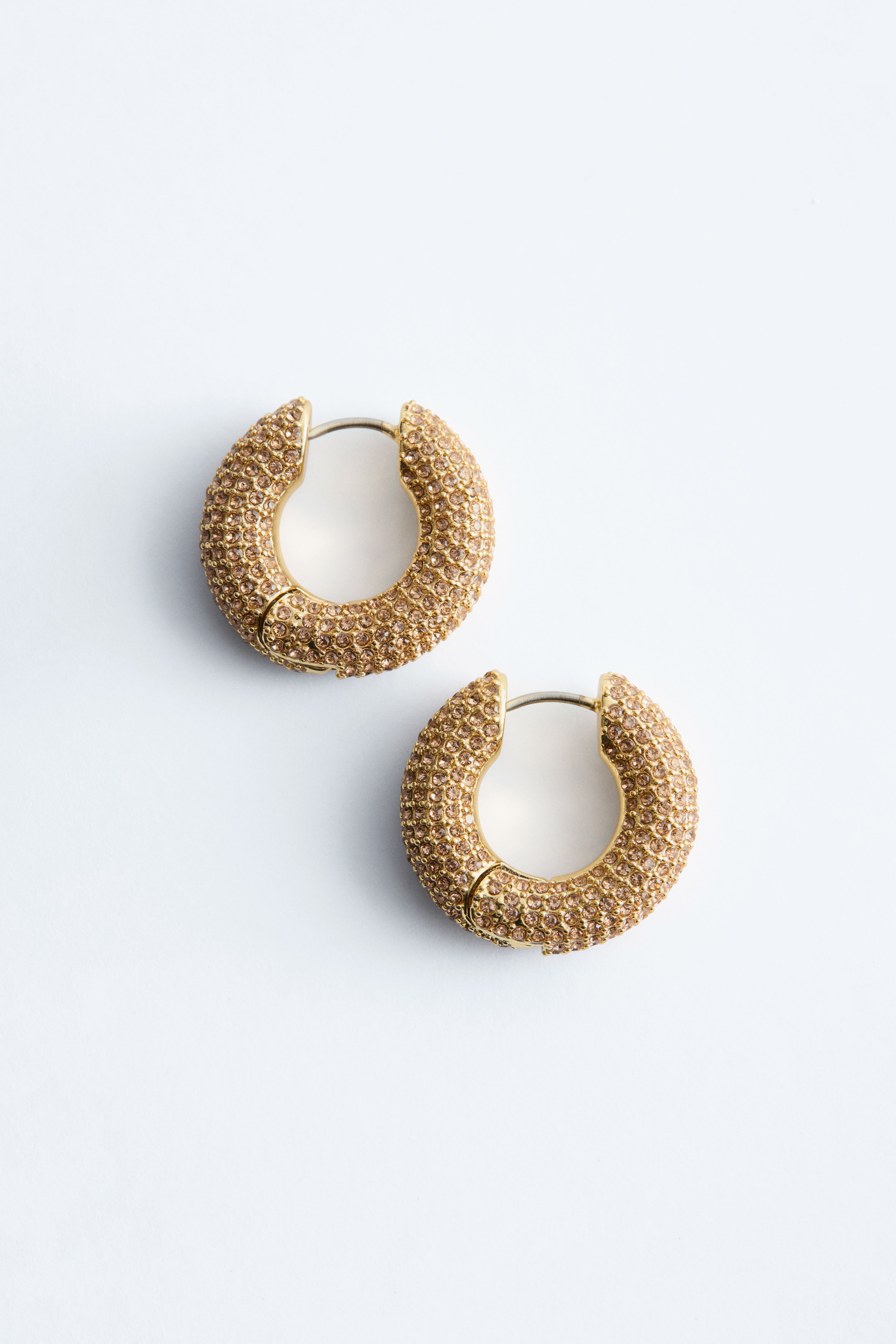 Orecchini a cerchio con cristalli - Oro