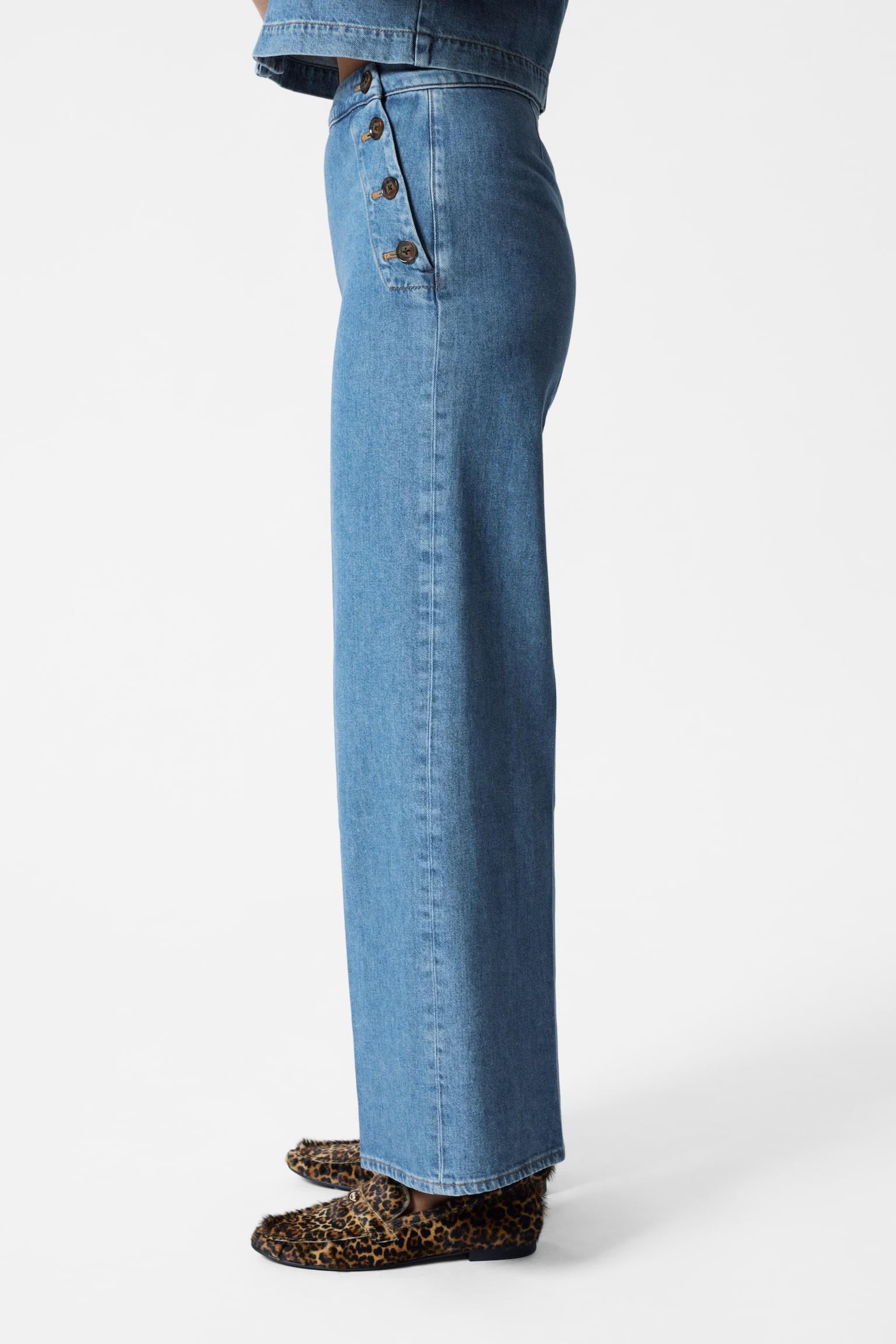 Denim Sailor Trousers - Blue - 5