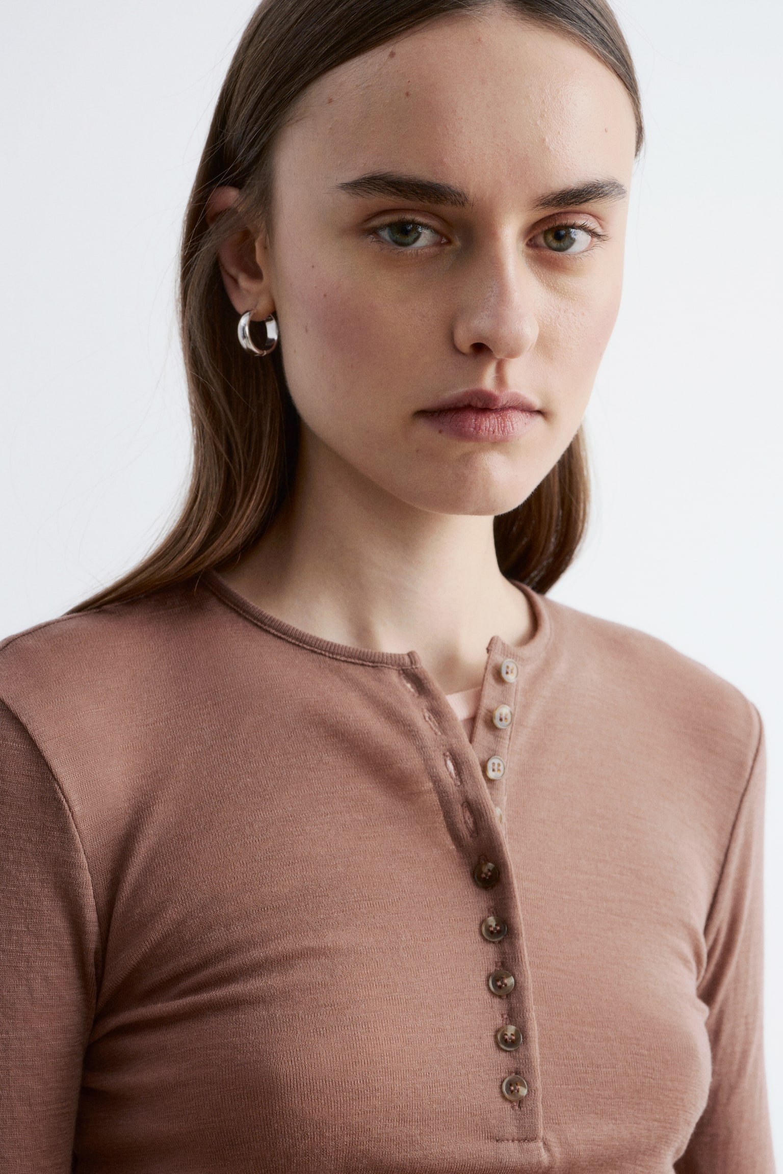 Haut en laine à demi-patte - Marron chiné/Gris chiné - 6