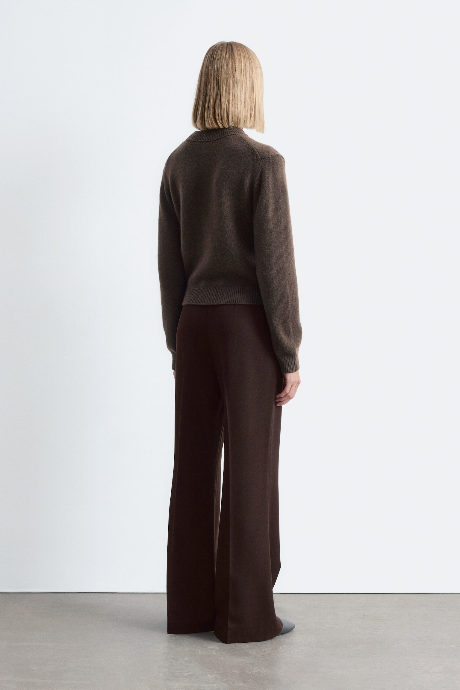 Pullover aus einer Kaschmirmischung - Dunkelbraun/Schwarz - 6