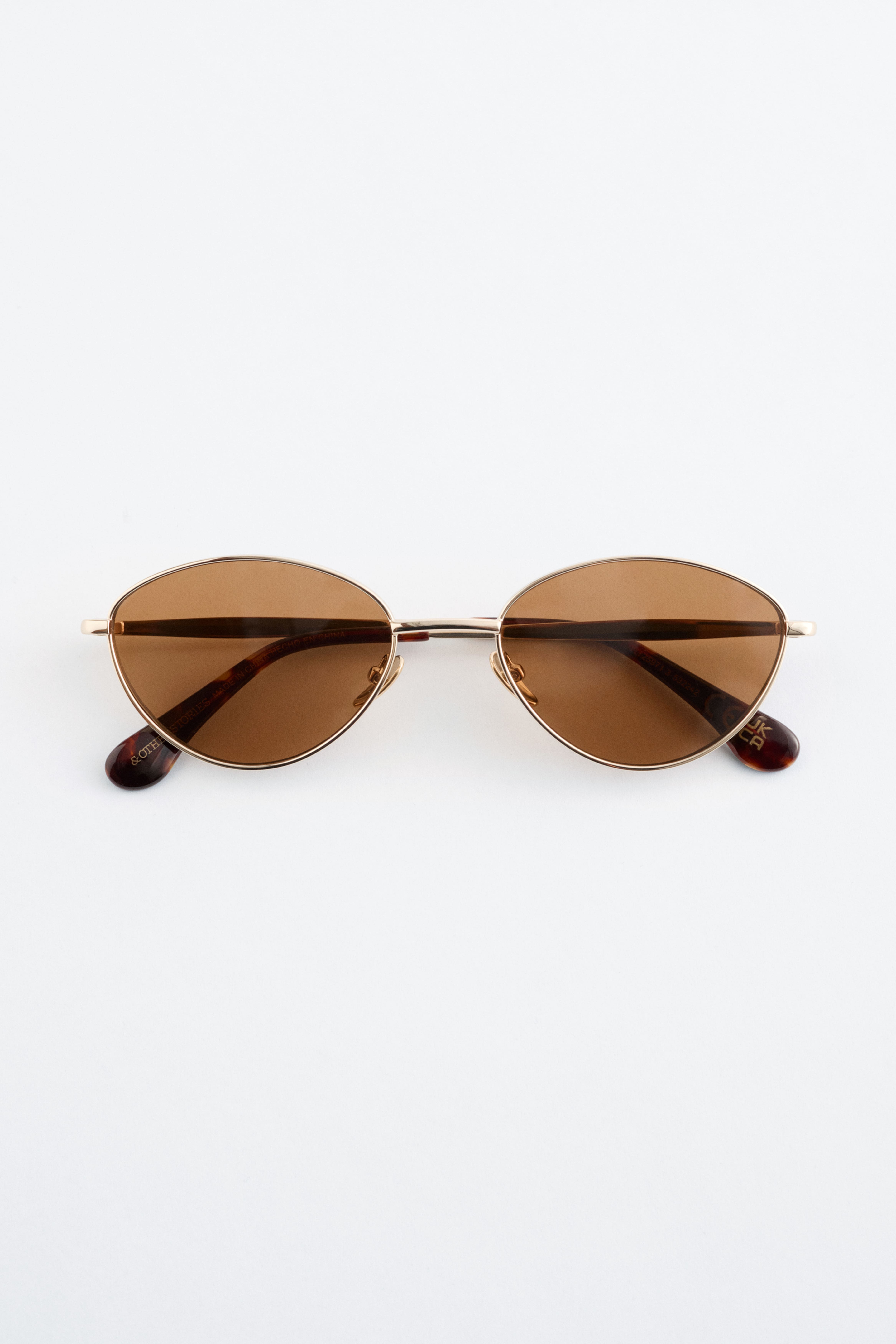 Drótkeretes ovális napszemüveg - Arany/Fekete