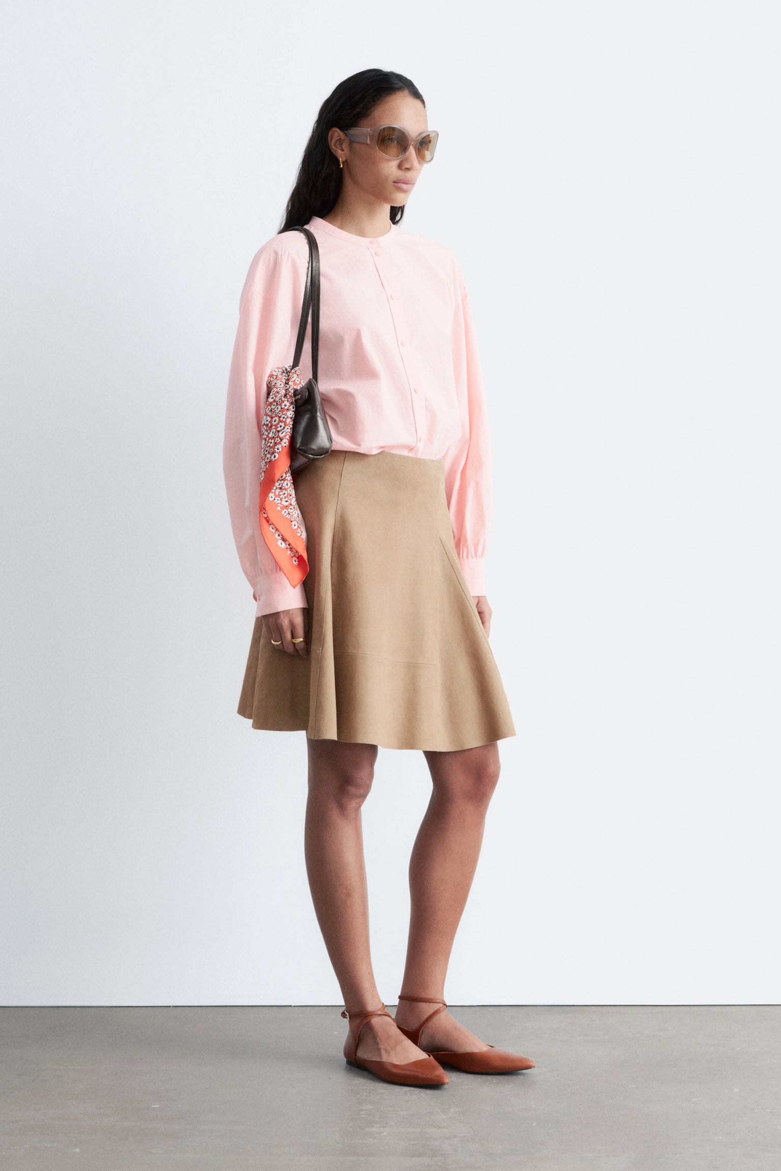 Cămașă supradimensionată din bumbac - Roz deschis/Albastru/Carouri/Negru în carouri/Alb - 7