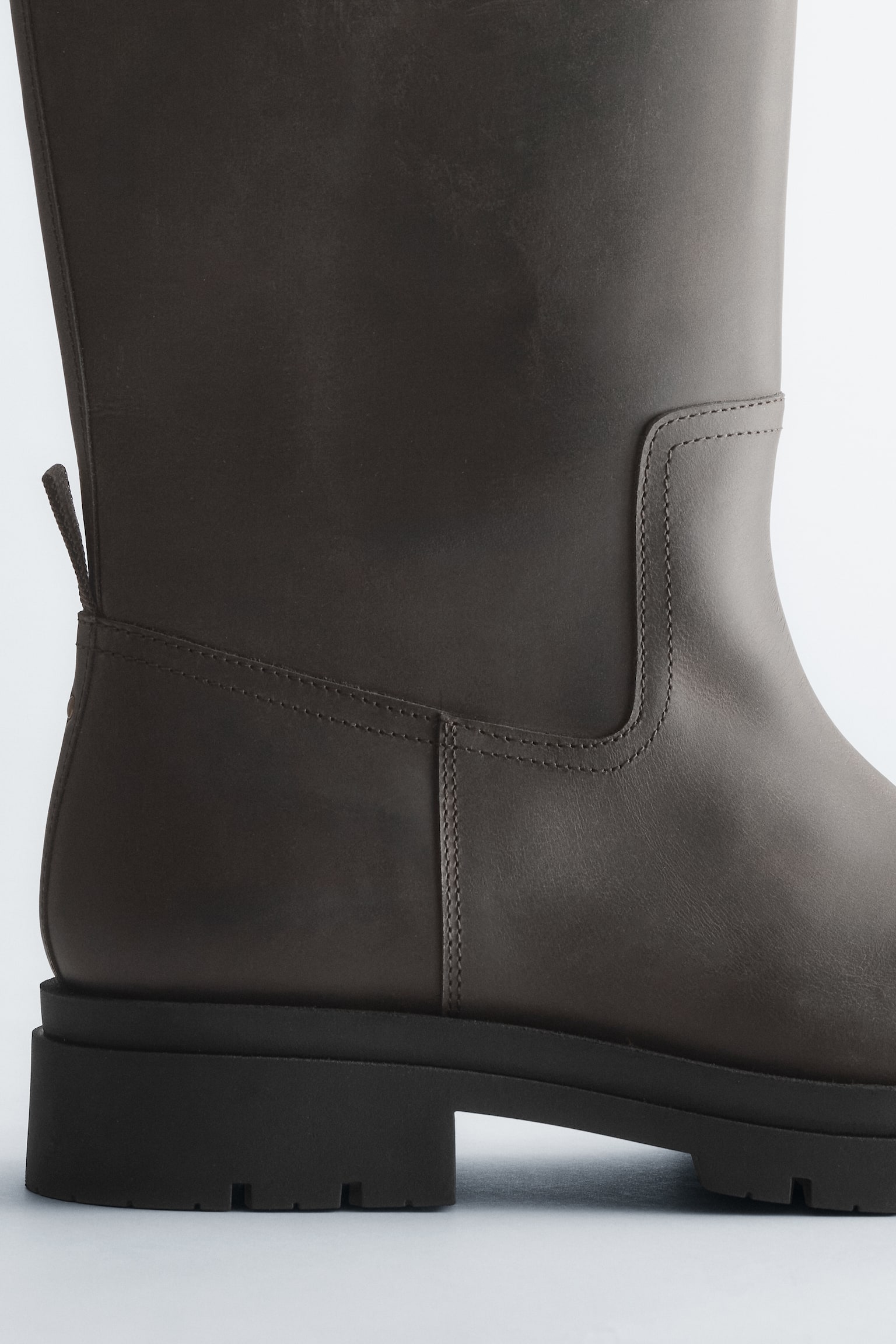 Stivali con gambale ampio - Marrone scuro/Cognac - 5