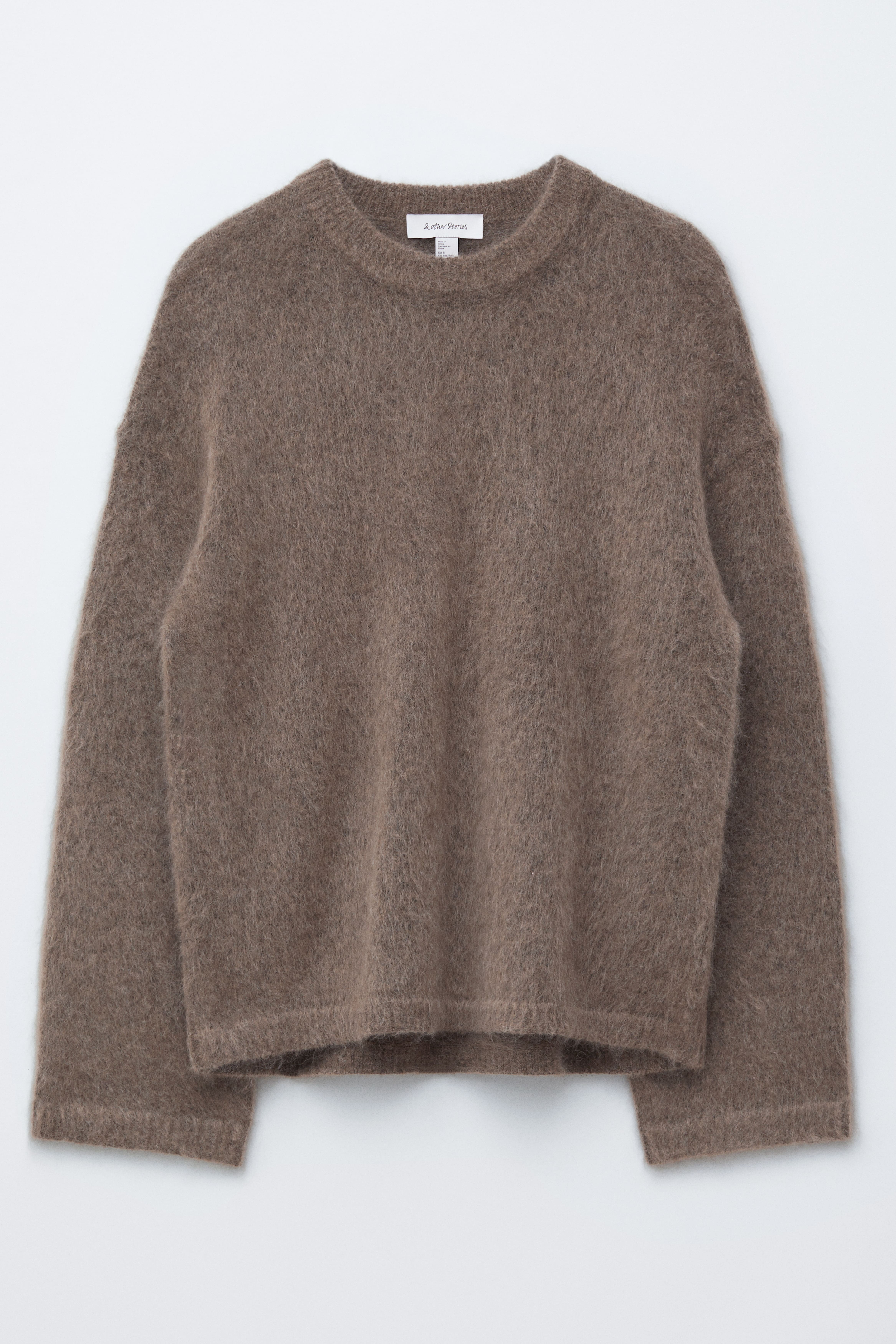 Trøje i mohairblend - Muldvarpefarvet/Mørkeblå/Mørkegrå/Lysegrøn