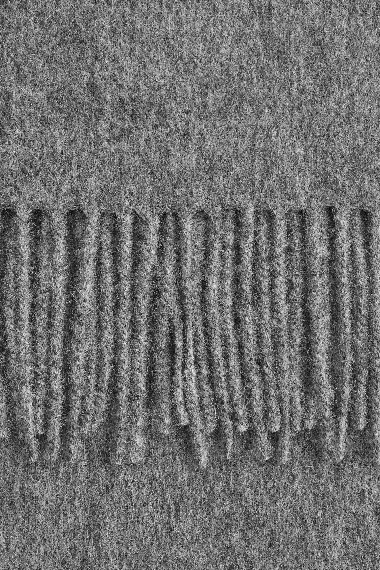 Wełniany szal z frędzlami - Szary/Mahoniowy/Beżowy/Ciemnoczerwony/Jasnożółty - 2