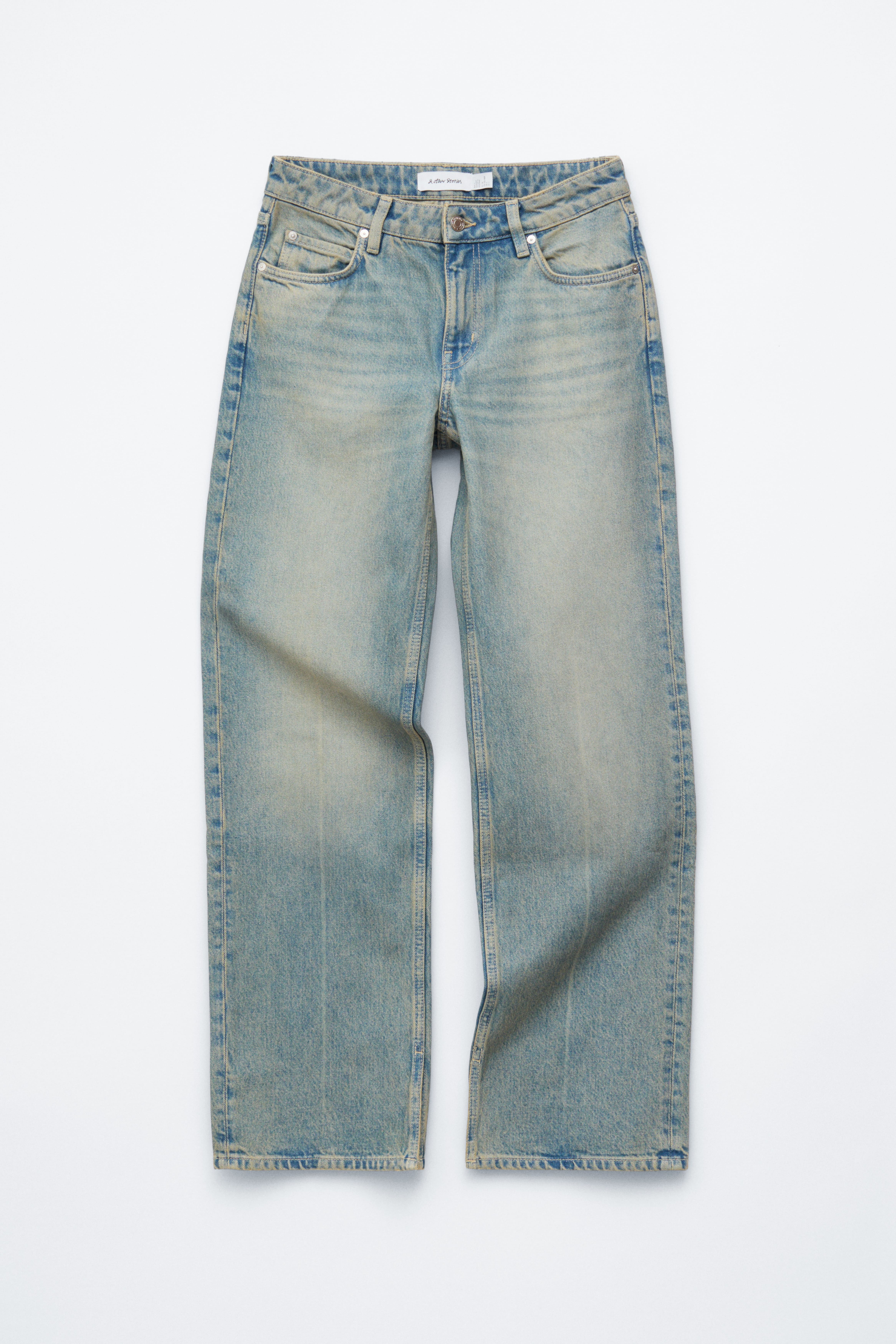 Jeans med lige ben - Forvasket lyseblå