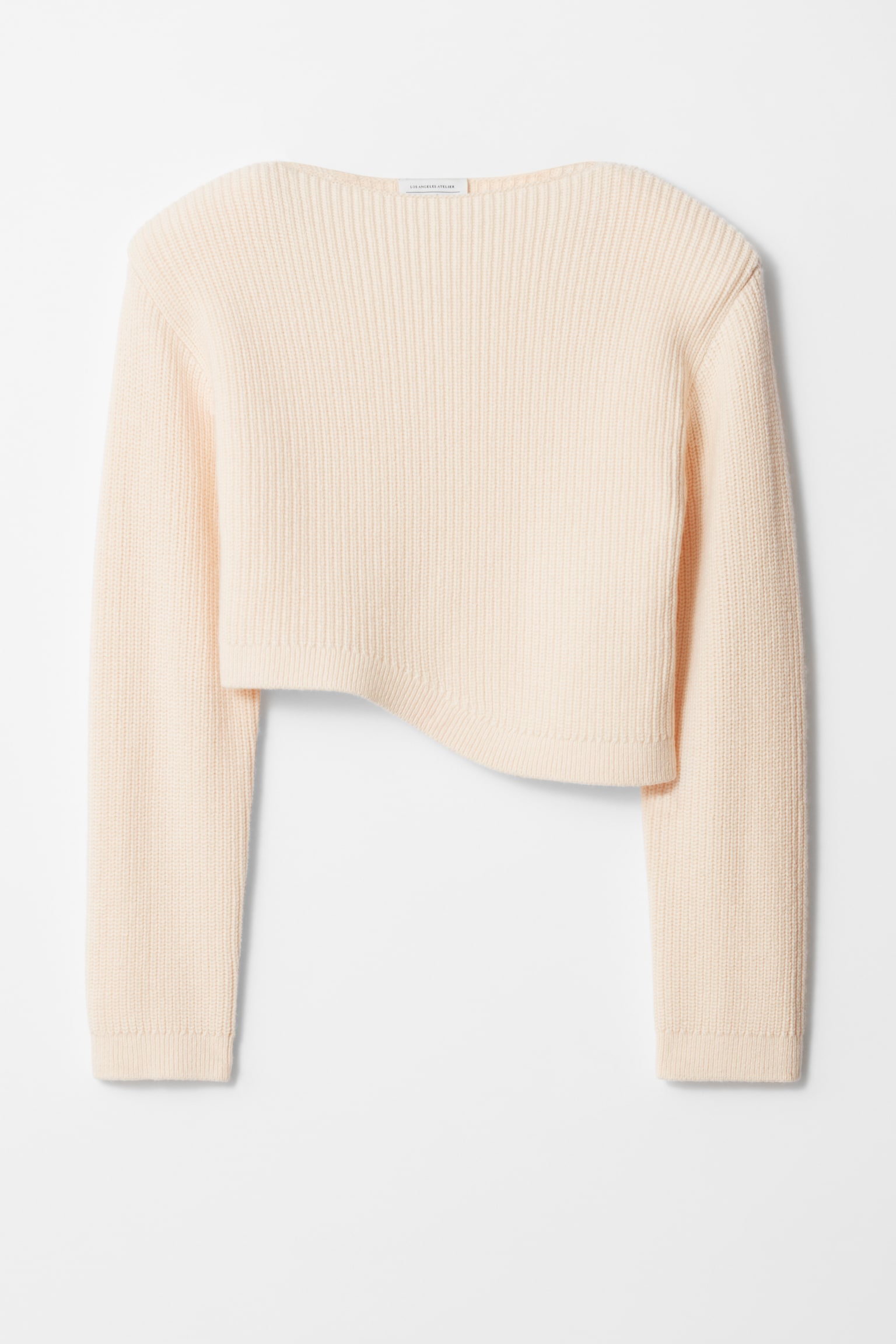 Asymmetric Rib-Knit Jumper - White/Light Blue - 2