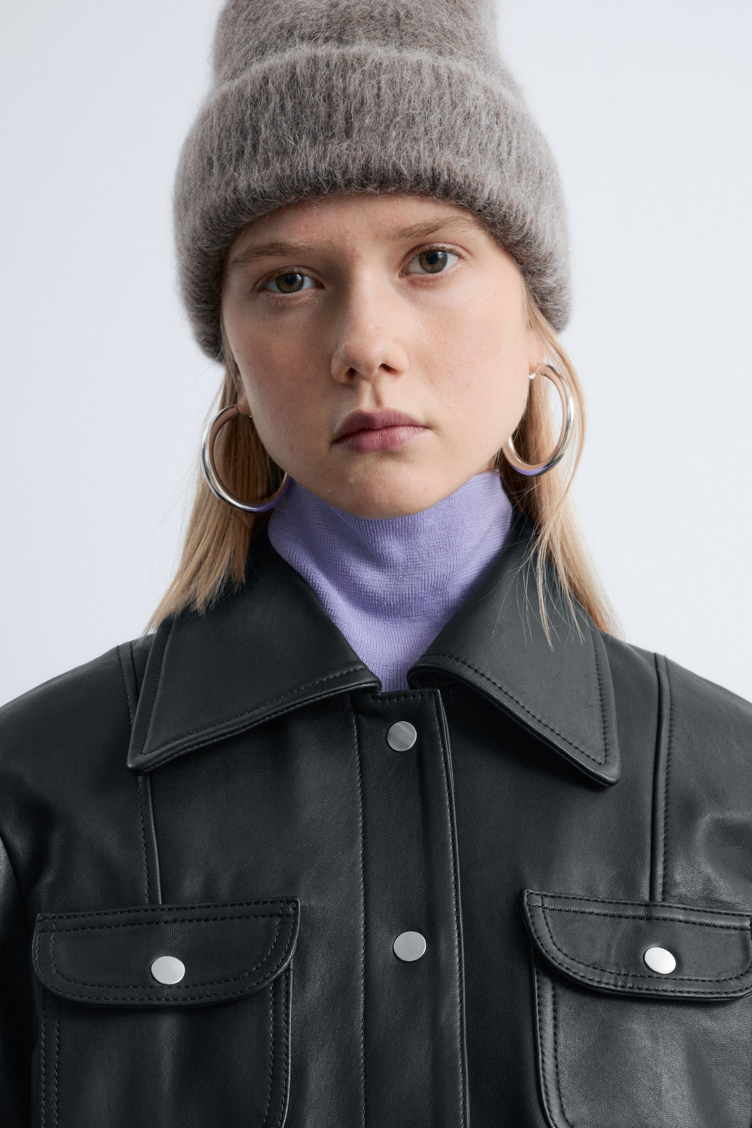 Čiapka z česanej zmesi mohéru - Tmavosivý melír/Tmavosivá melírovaná - 1