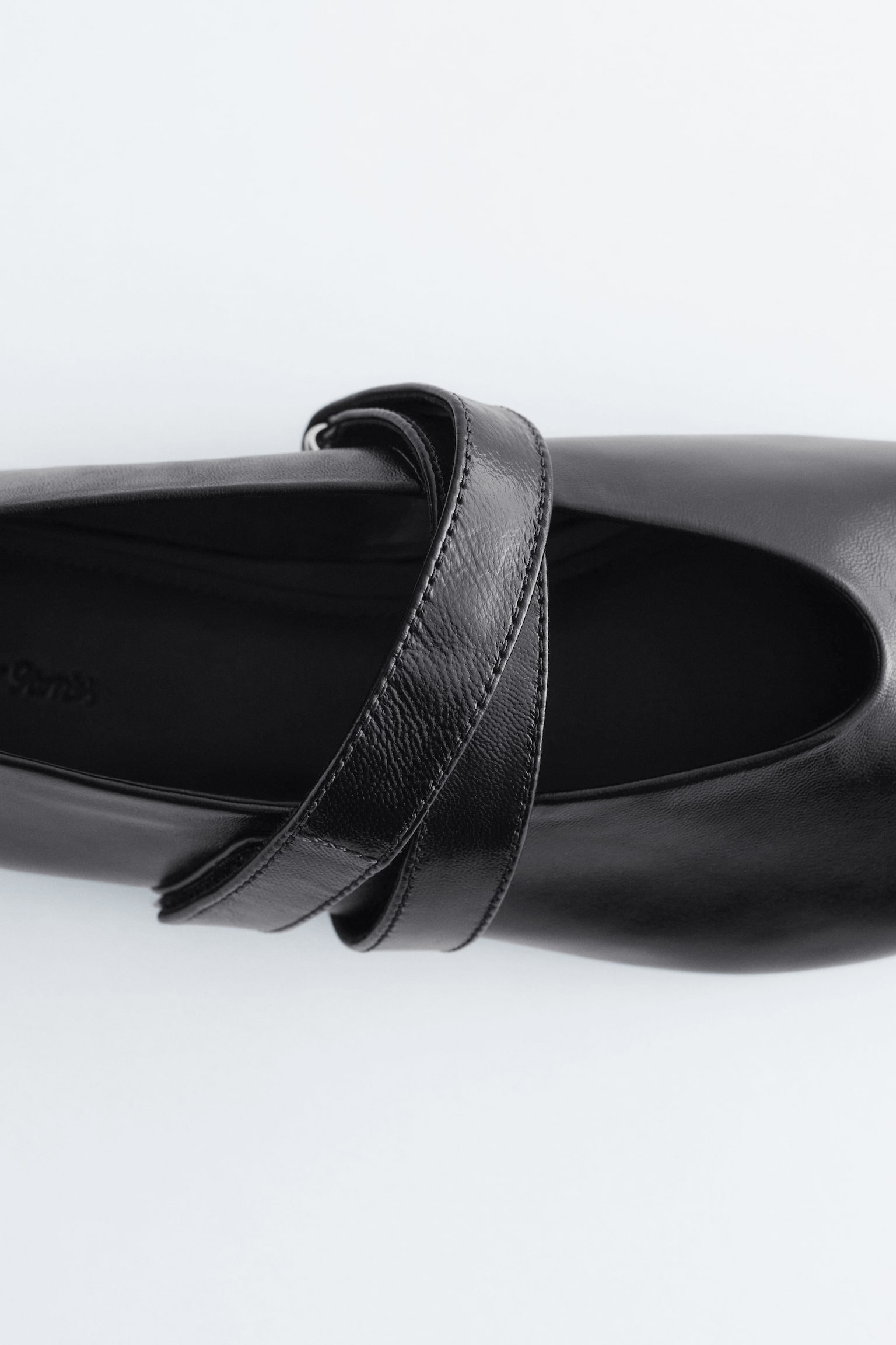 Ballerinasko i læder med krydsremme - Black Leather/Gråt læder/Beige Suede - 3