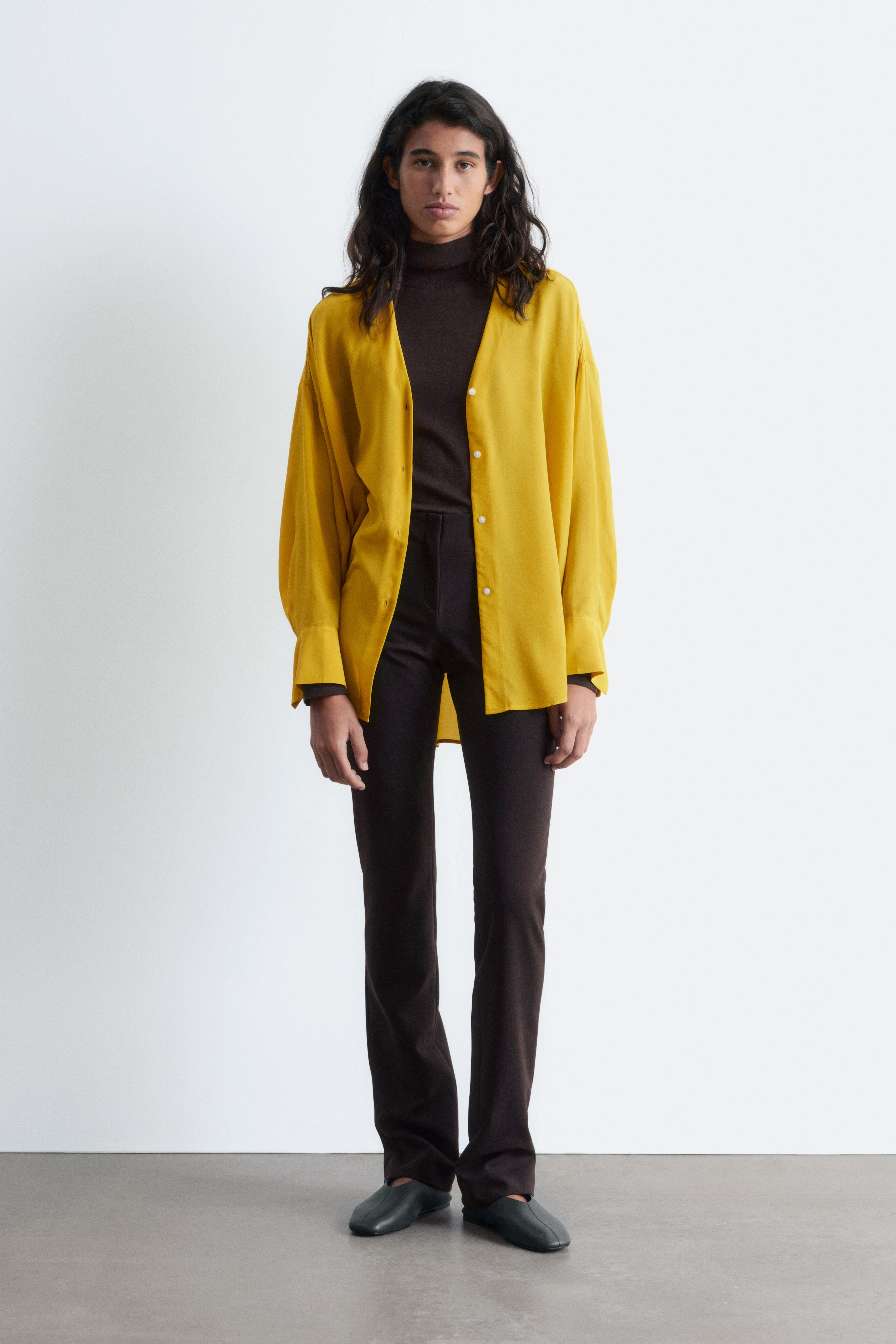 Elegante broek met smalle pijpen - Donkerbruin