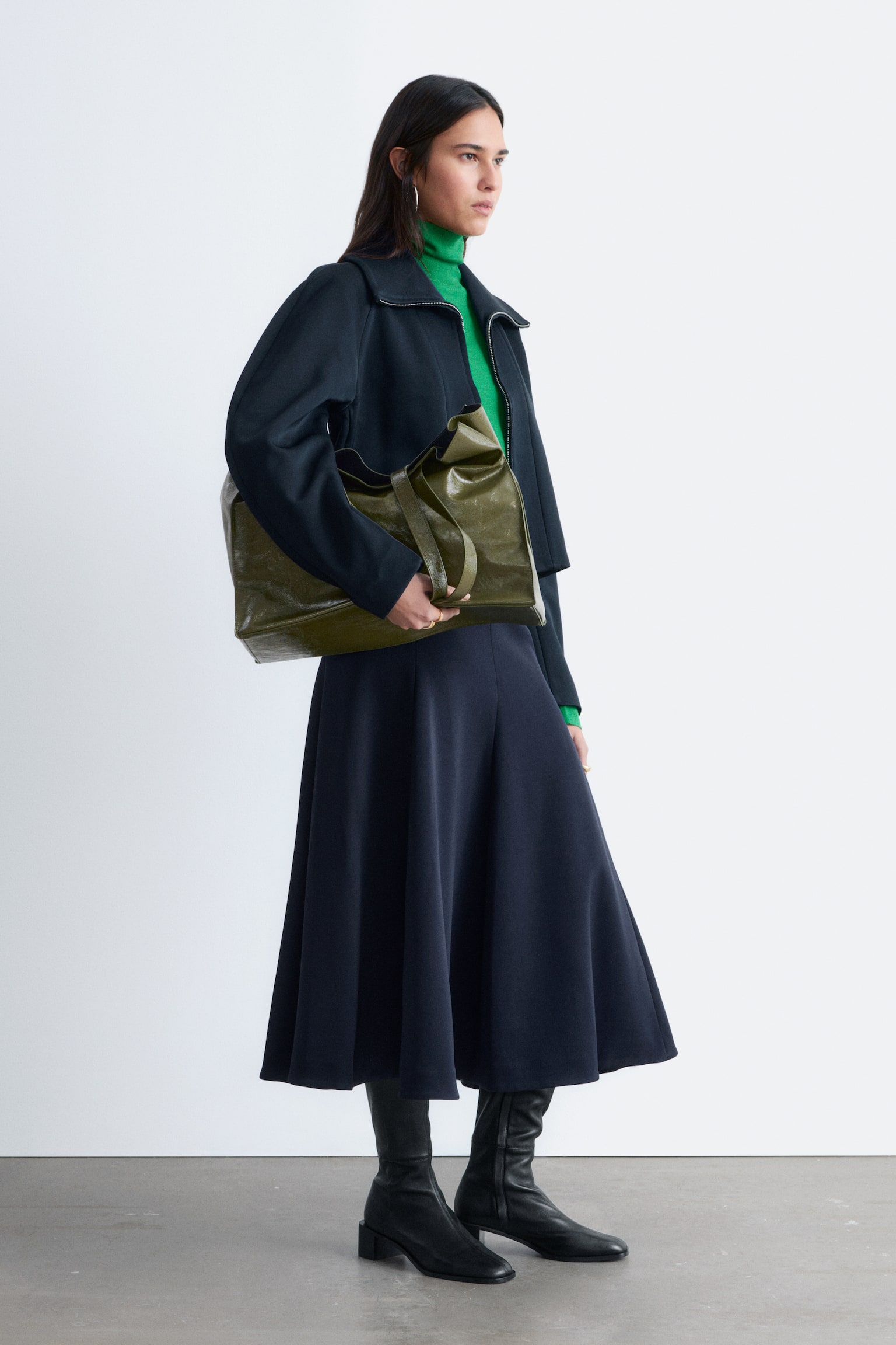 Giacca con maniche scultoree - Blu navy - 10