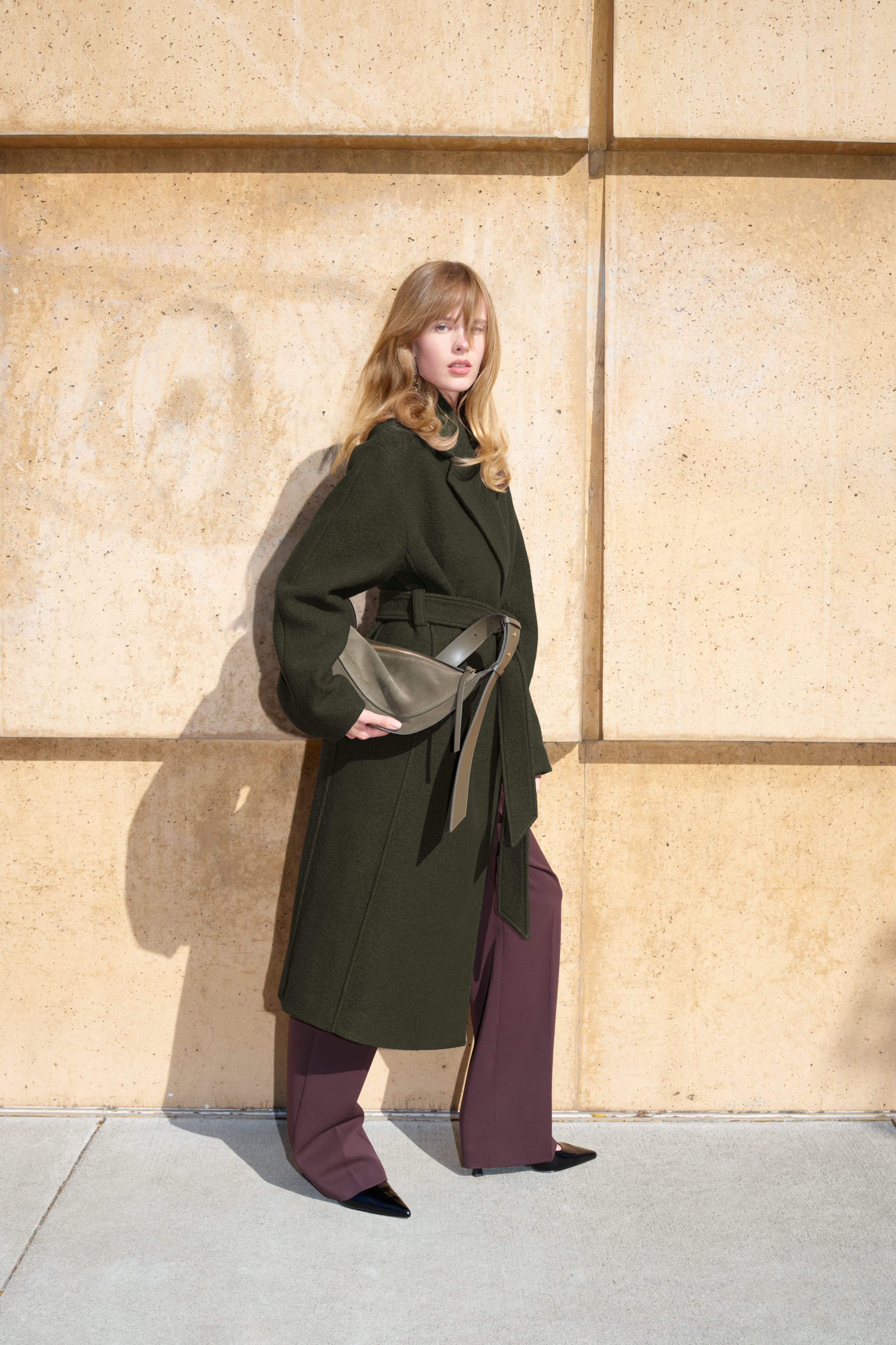 Khaki wollmantel von buy h&m studio