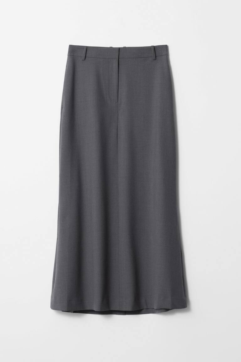 Flared Tailored Maxi Skirt - Grey - Ladies | H&M GB 