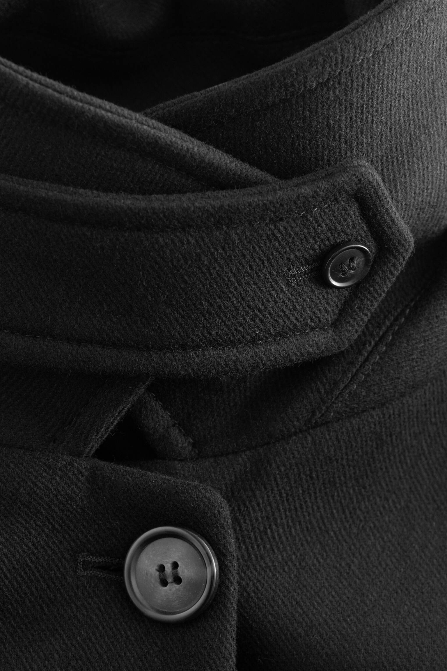 Wollen maxi-jas - Zwart/Donkergrijs - 6